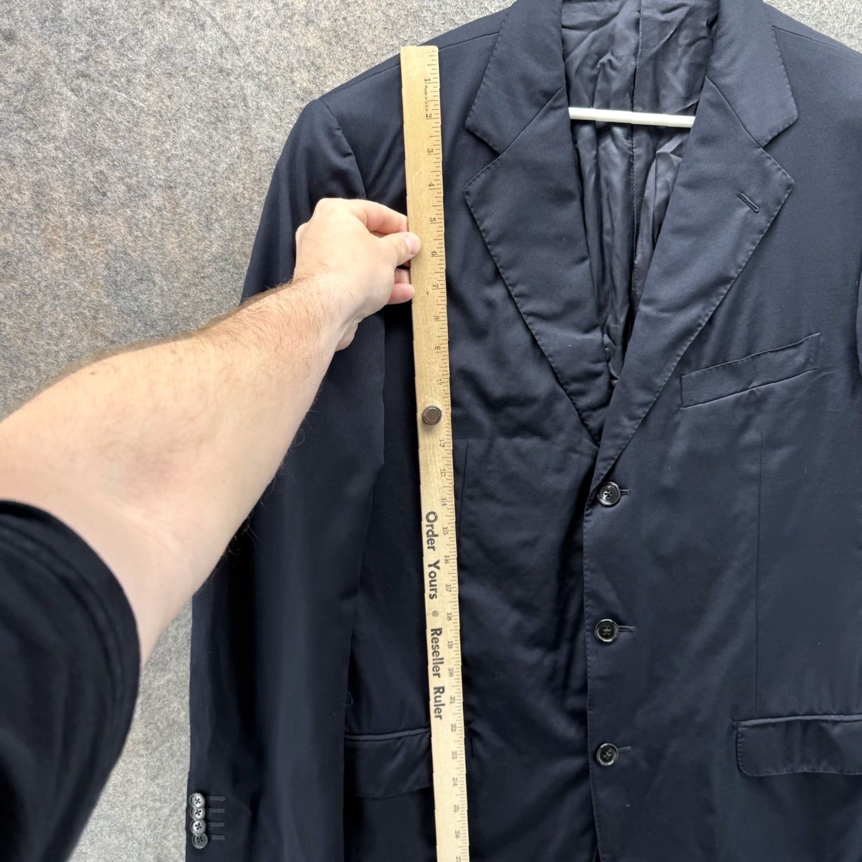Ermenegildo Zegna Ermenegildo Zegna Sport Jacket Mens 52L Blue Three-Button Notch Lapel Italy 44L Wool Suit Jacket Size 52R - 6 Thumbnail