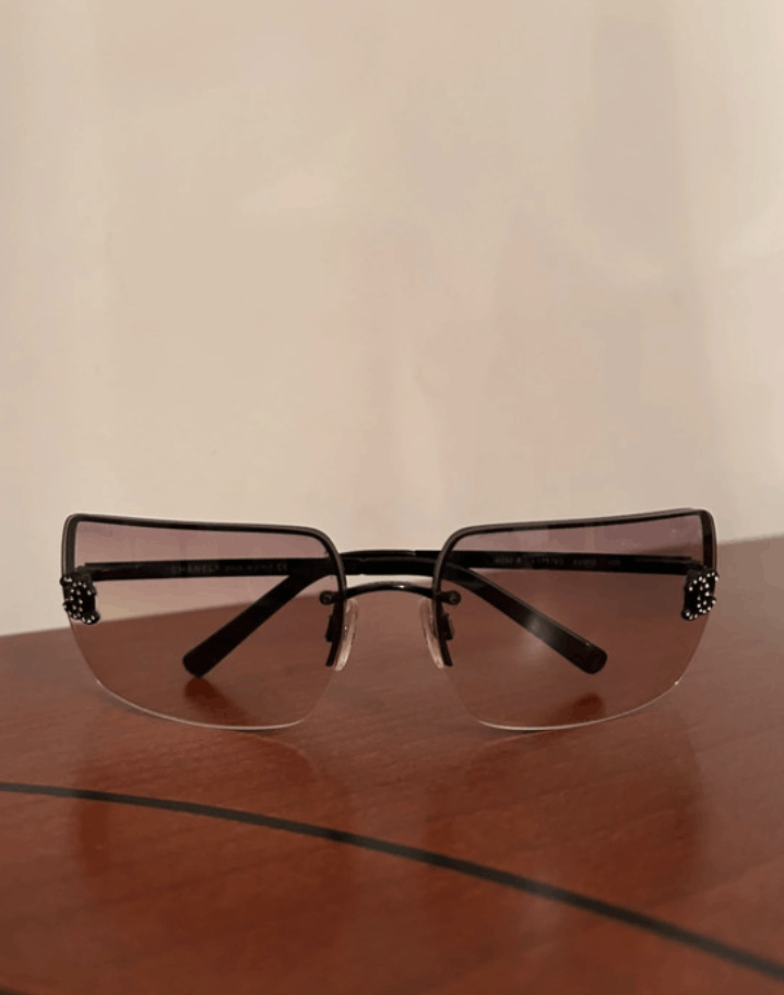 Chanel × Vintage CHANEL Sunglasses 4092-B Rimless Rhinestone 4017 Vintage Size ONE SIZE - 2 Thumbnail