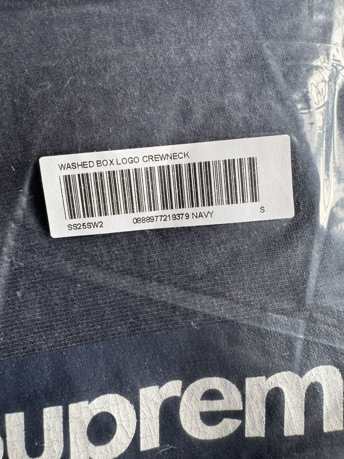 Supreme Supreme Washed Box Logo Crewneck Navy Size US S / EU 44-46 / 1 - 10 Thumbnail