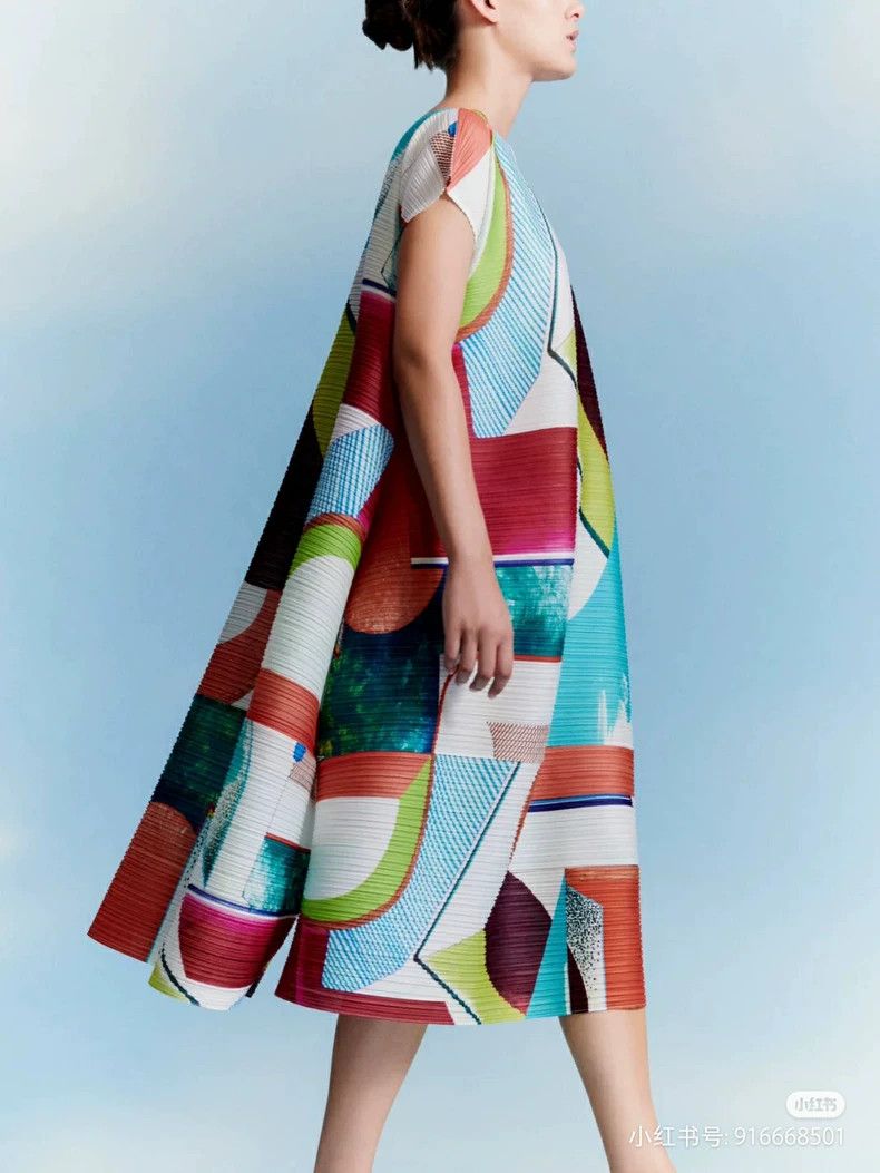 Issey Miyake Issey Miyake size:3 Red windmill horizontal stripe dress s Size M / US 6-8 / IT 42-44 - 2 Thumbnail