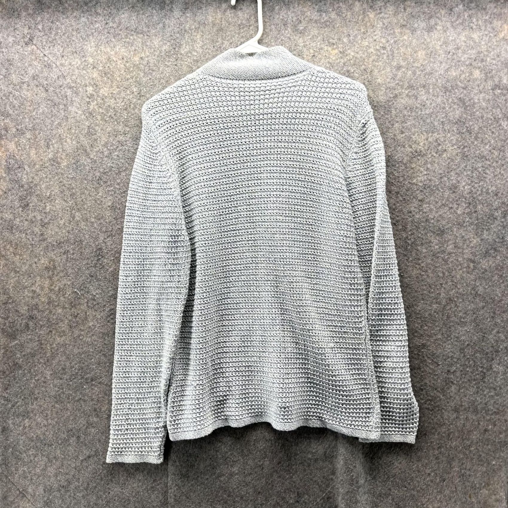Vintage Indigo Palms Sweater Women Large Gray Full Zip Fleece Casual Jacket Knitted Size L / US 10 / IT 46 - 3 Thumbnail