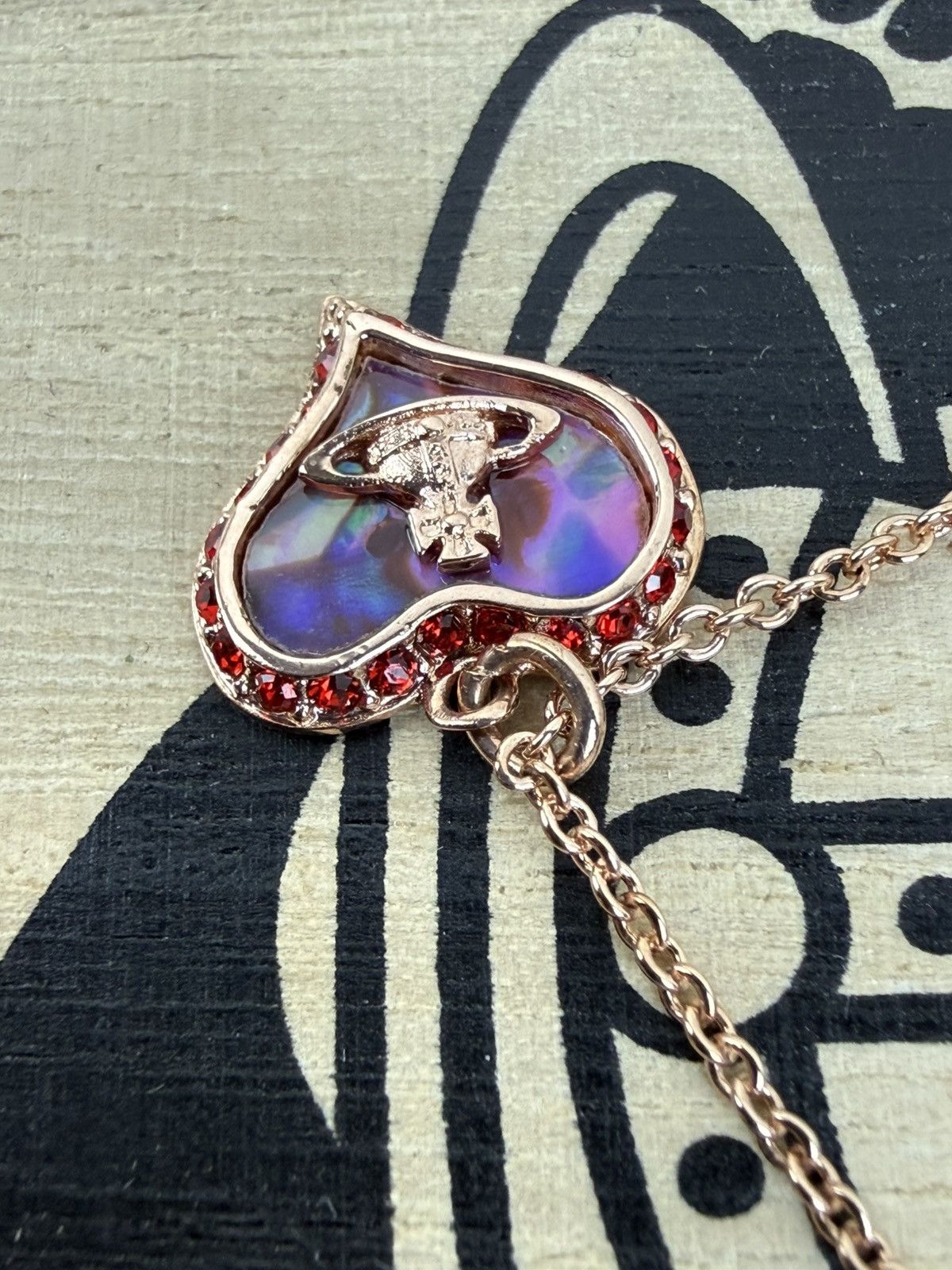 Vivienne Westwood Vivienne Westwood Petra Heart Purple Pendant Necklace Bronze Size ONE SIZE - 4 Thumbnail