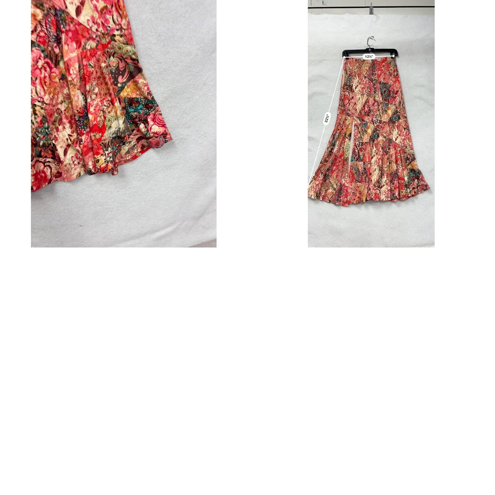 Pinko NWT Peruvian Connection Florissima Skirt XS Red Pink Floral Patchwork Maxi Women’s Size XS Size 26" / US 2 / IT 38 - 8 Thumbnail