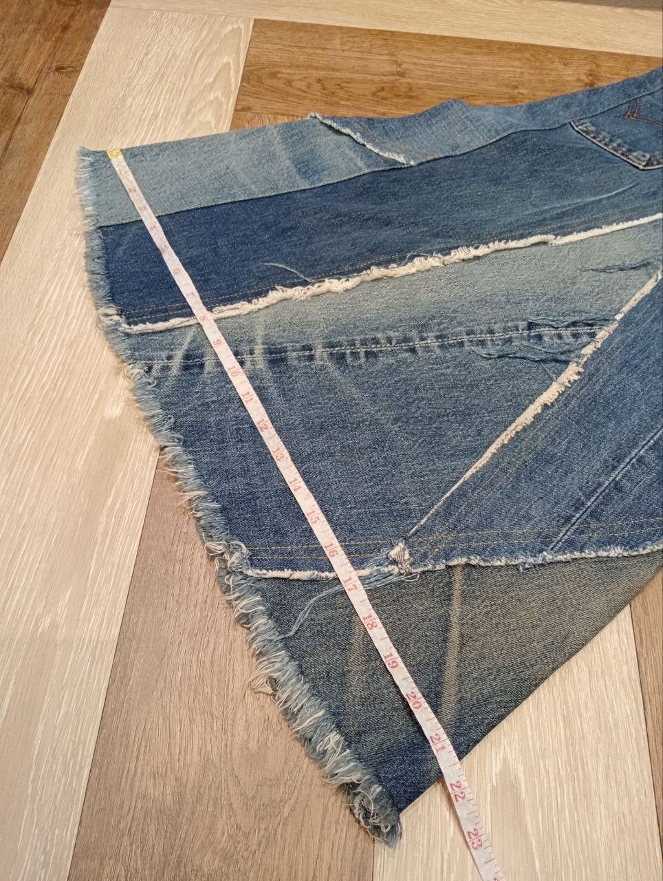 Japanese Brand JUNGLE CAT x LEVI'S DENIM PATCHWORK MIDI SKIRT Size 28" / US 6 / IT 42 - 13 Thumbnail