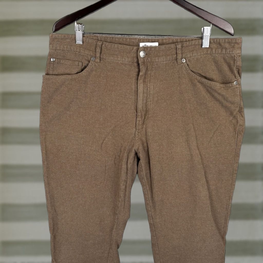 Peter Millar Peter Millar Pants 5 Pocket Cotton Flannel Mens 38x30 Brown Stretch MF21BO1 Size US 38 / EU 54 - 1 Thumbnail
