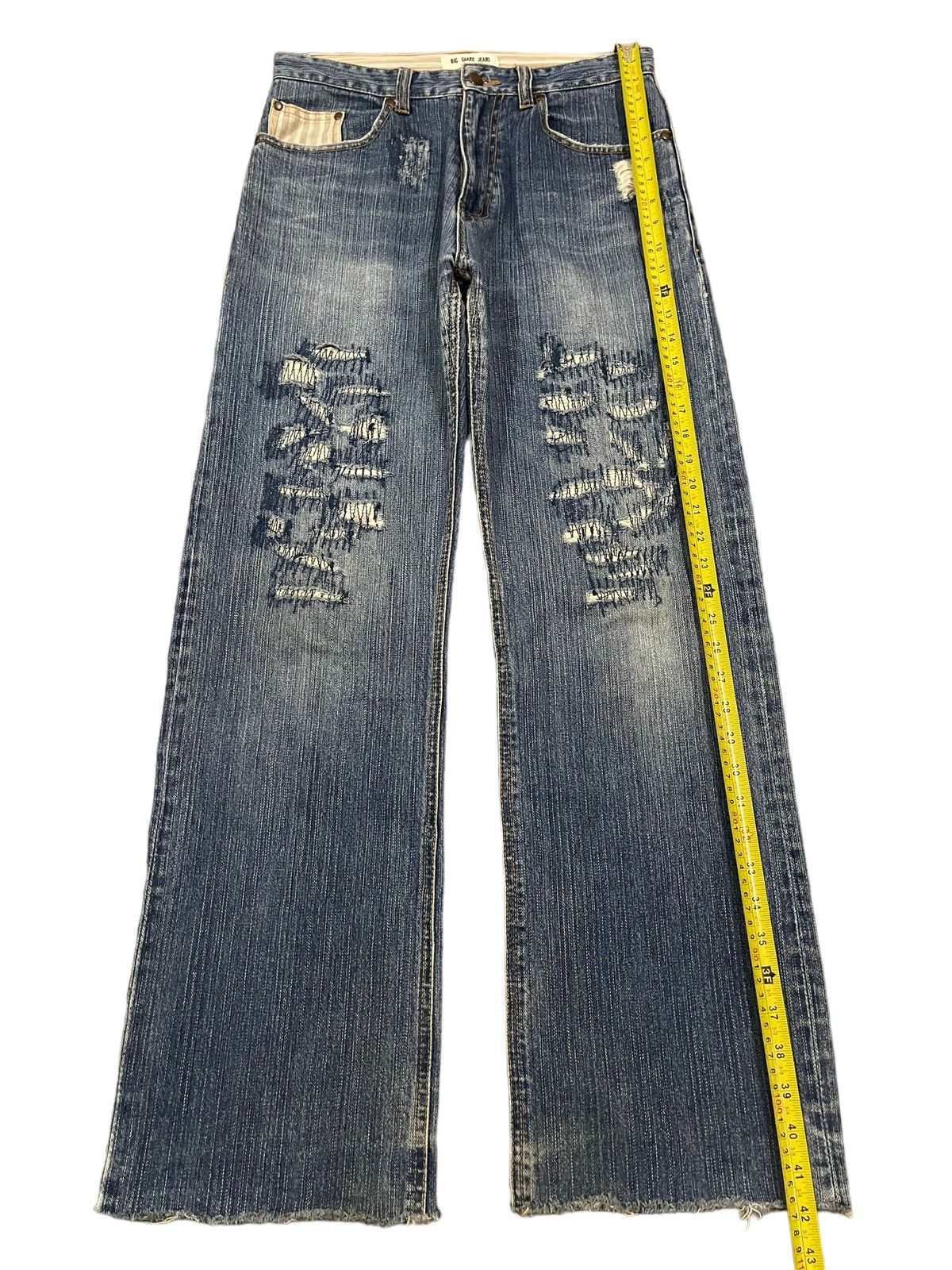 14th Addiction Vintage Japanese Brand Sashiko Distressed Baggy Jeans Size US 30 / EU 46 - 10 Thumbnail