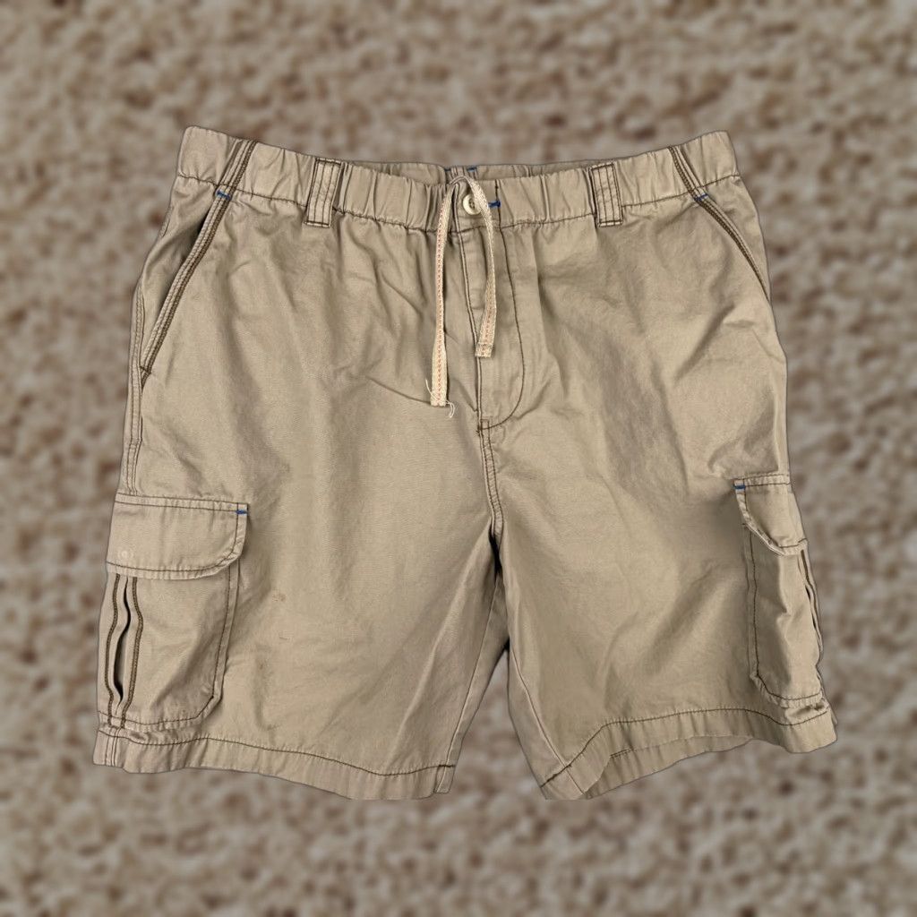 Tommy Bahama Tommy Bahama Shorts Men XL Beige Cargo 100% Cotton Flat Front 38x8 Flat Front Cargo Pocket Logo Relaxed Size US 36 / EU 52 - 1 Thumbnail