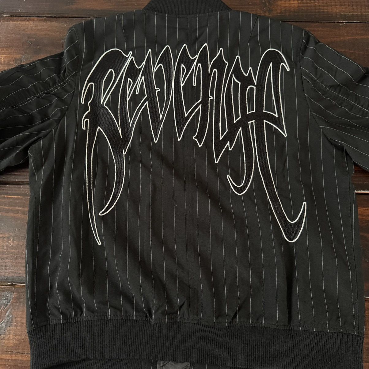 Revenge Revenge Embroidered Pinstripe Bomber Jacket Size US M / EU 48-50 / 2 - 3 Thumbnail