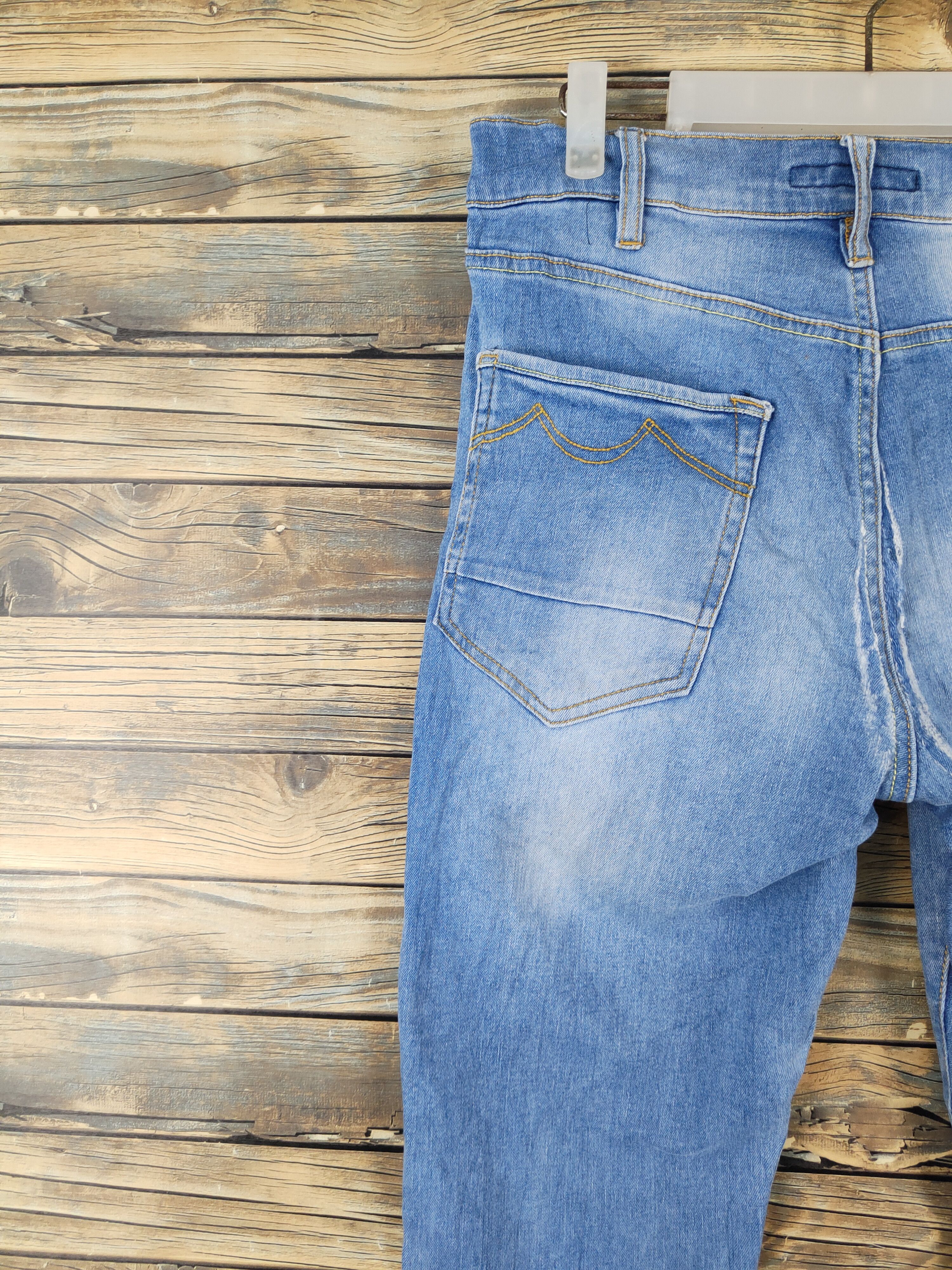Japanese Brand Blue Monster Blue Distressed Ripped Jeans #W1951 Size US 32 / EU 48 - 11 Thumbnail