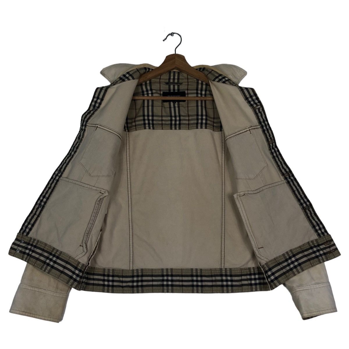 Burberry 🔥Vtg Cropped Biker Jacket Corduroy Burberry Nova Check Size US M / EU 48-50 / 2 - 11 Thumbnail