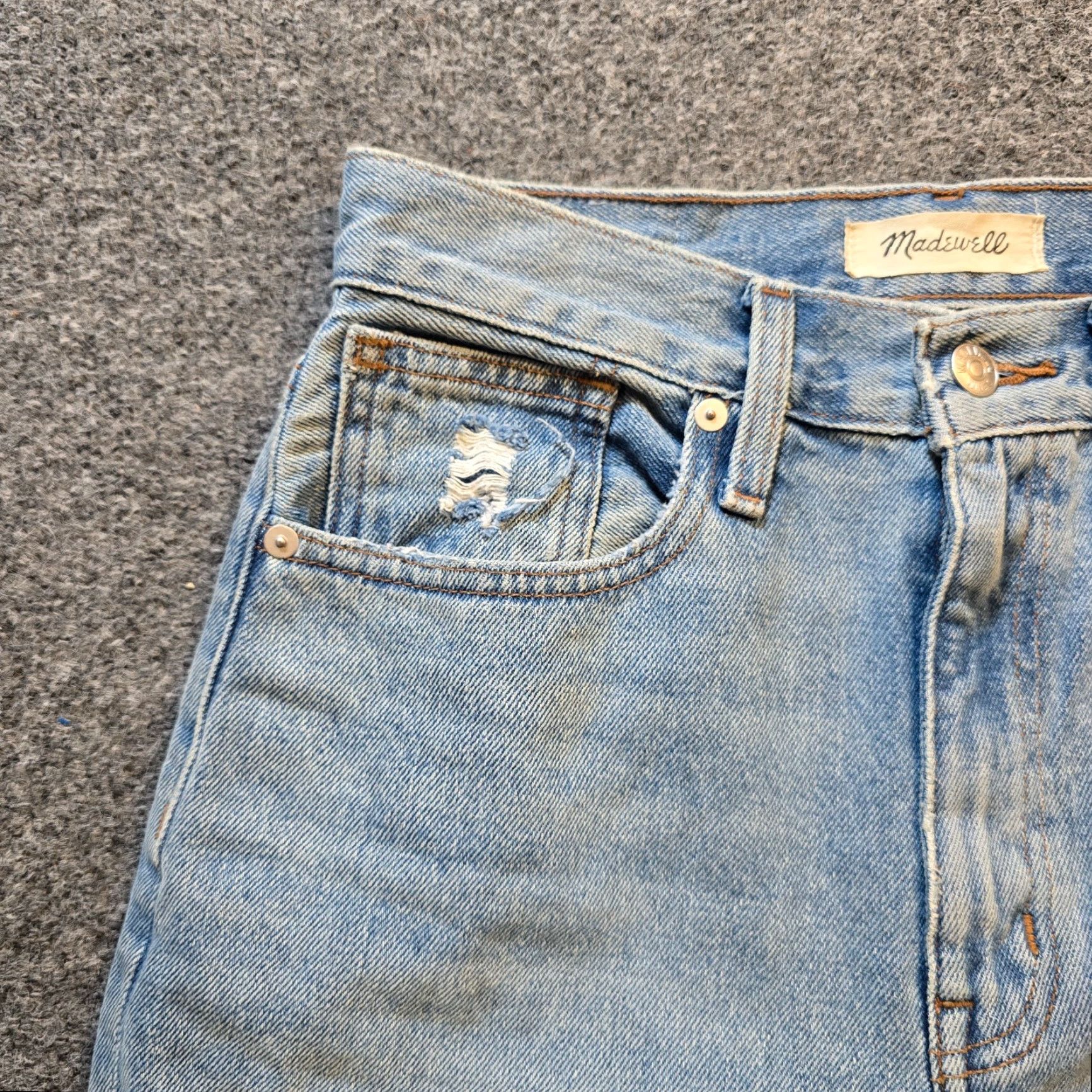 Madewell Madewell Jeans Women Baggy Straight High Rise Distressed Blue 5-Pocket Denim Size 25 90s Womens Size 42" / US 20 - 3 Thumbnail
