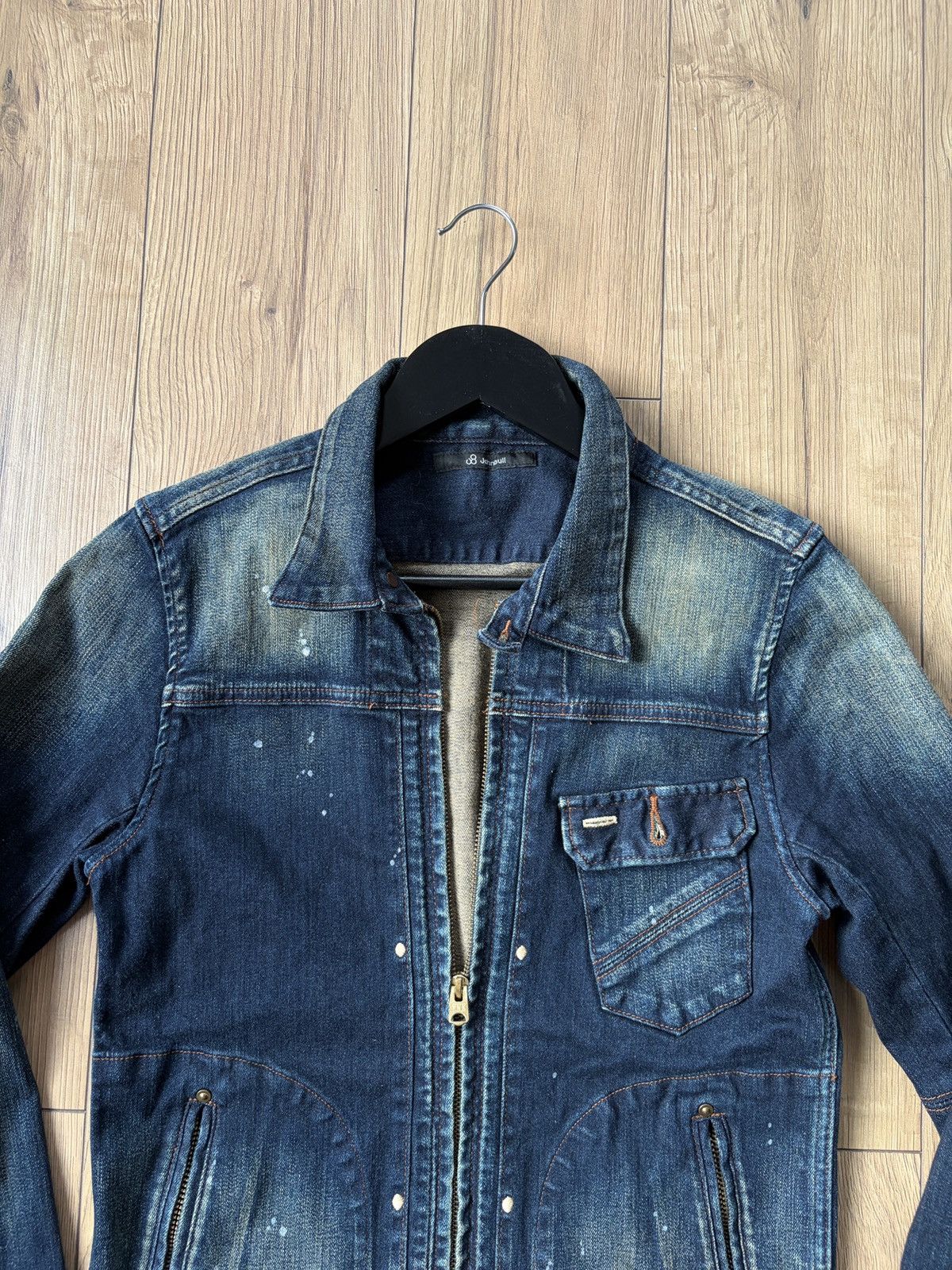 Johnbull Johnbull y2k Style Denim Painter Buckle Cinch Back Jacket Size M / US 6-8 / IT 42-44 - 6 Thumbnail