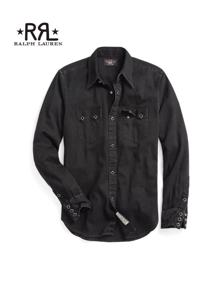RRL Ralph Lauren RRL Classic Indigo Cotton Western Shirt Size US M / EU 48-50 / 2 - 1 Thumbnail