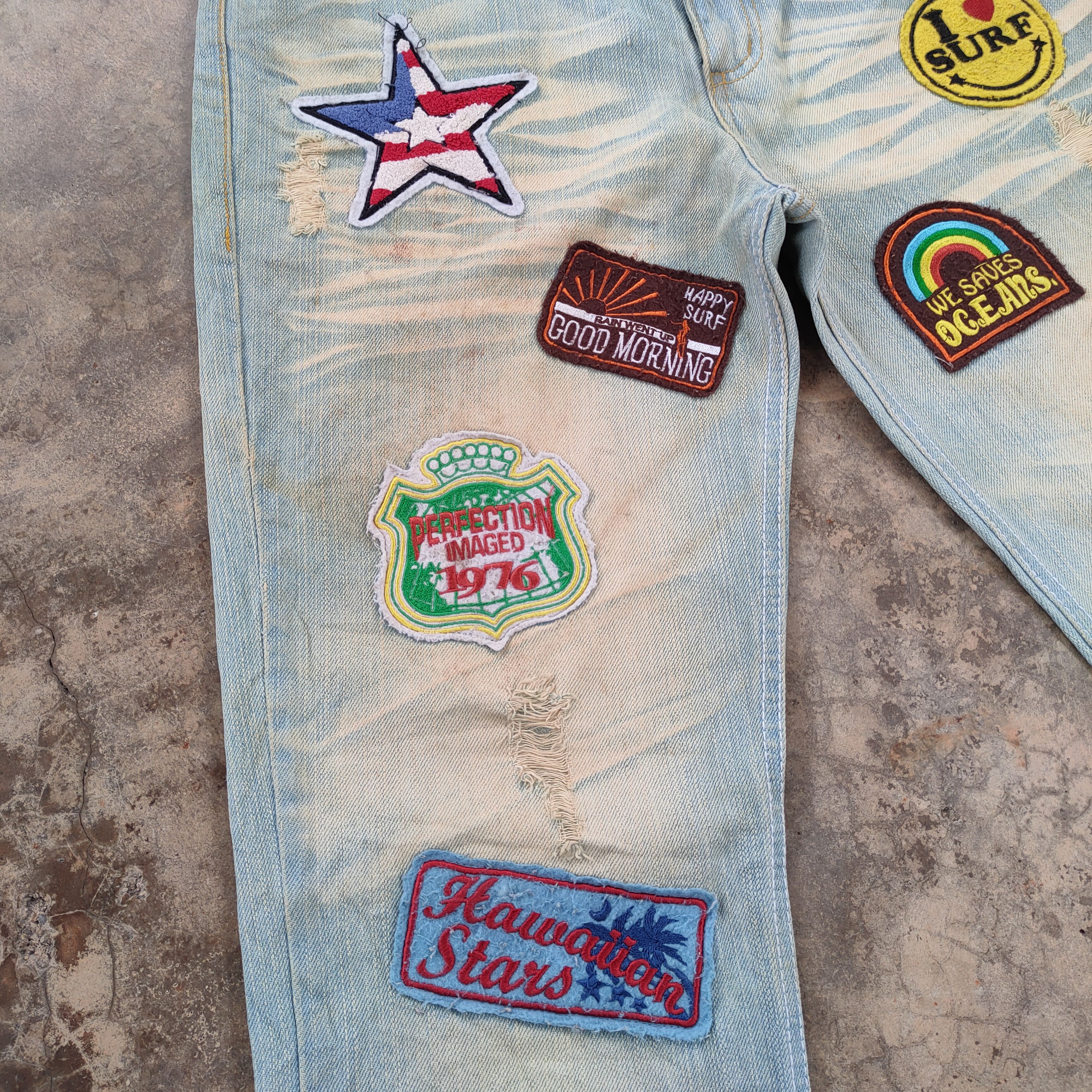 Japanese Brand VINTAGE CLONE DEVGRU PATCH RIPPED FADED JEANS PANTS Size US 33 - 5 Thumbnail
