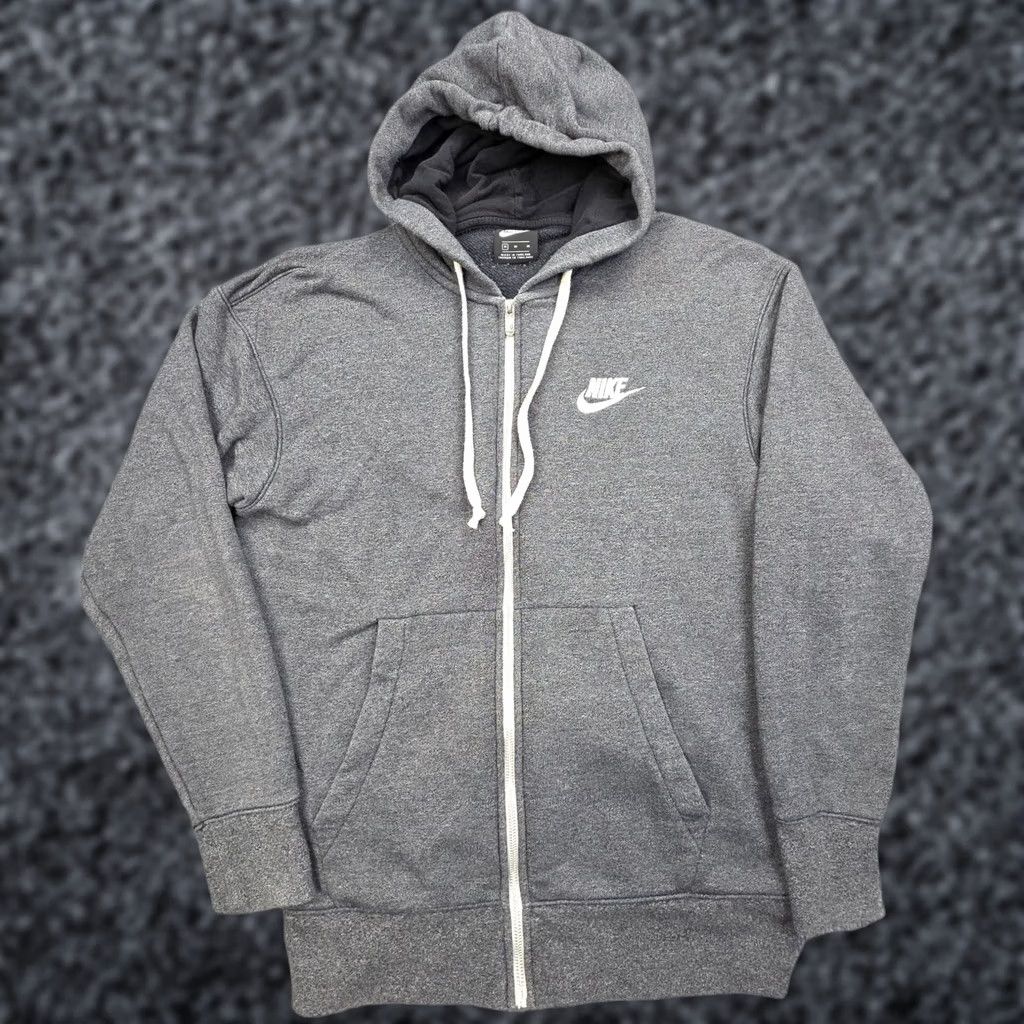 Nike Nike Hoodie Full Zip Mens Medium Gray Swoosh Lined Cotton Size US M / EU 48-50 / 2 - 1 Thumbnail
