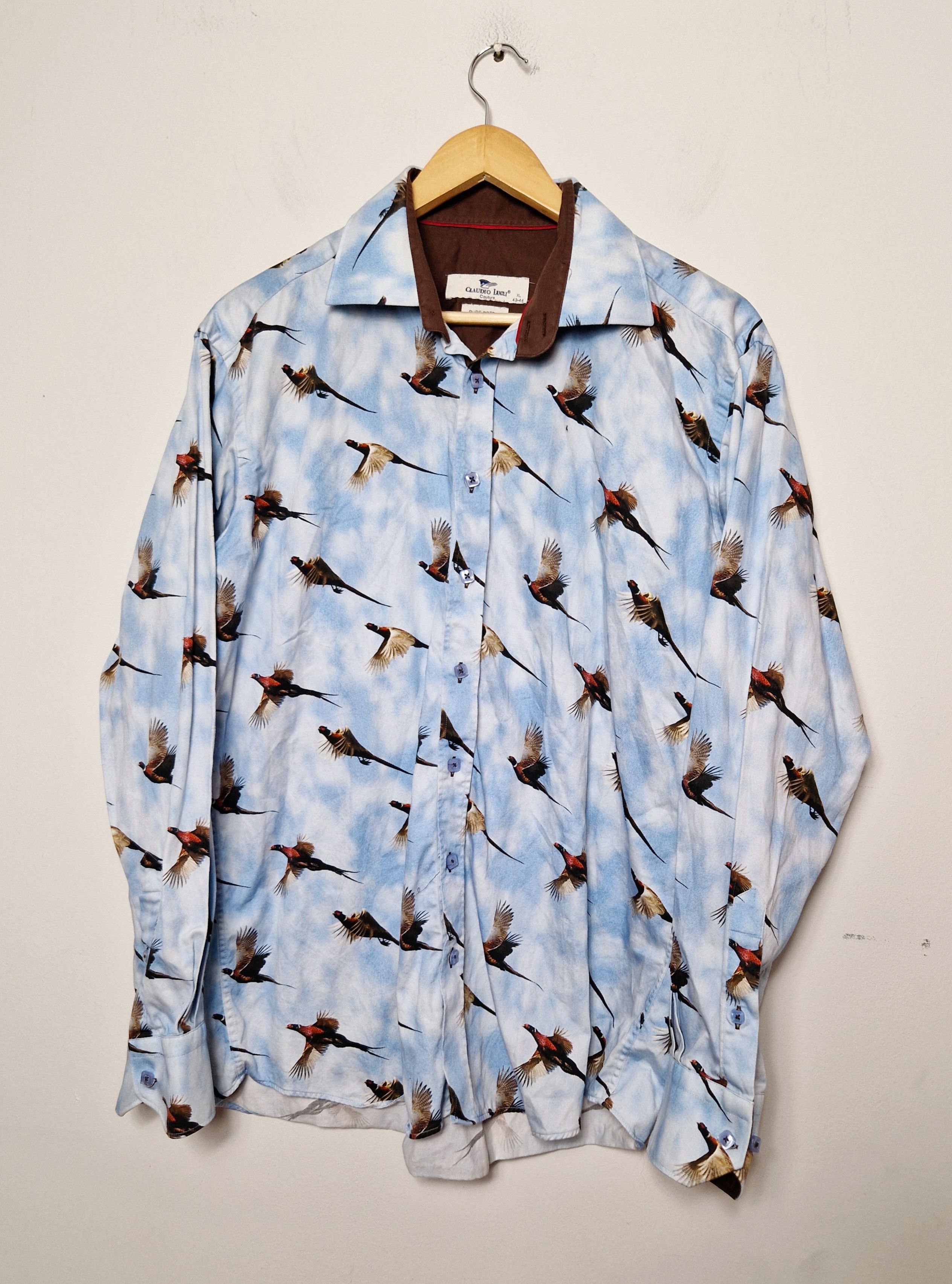 Japanese Brand × Vintage vintage flying pheasants birds sky printed shirt Size US XL / EU 56 / 4 - 1 Thumbnail