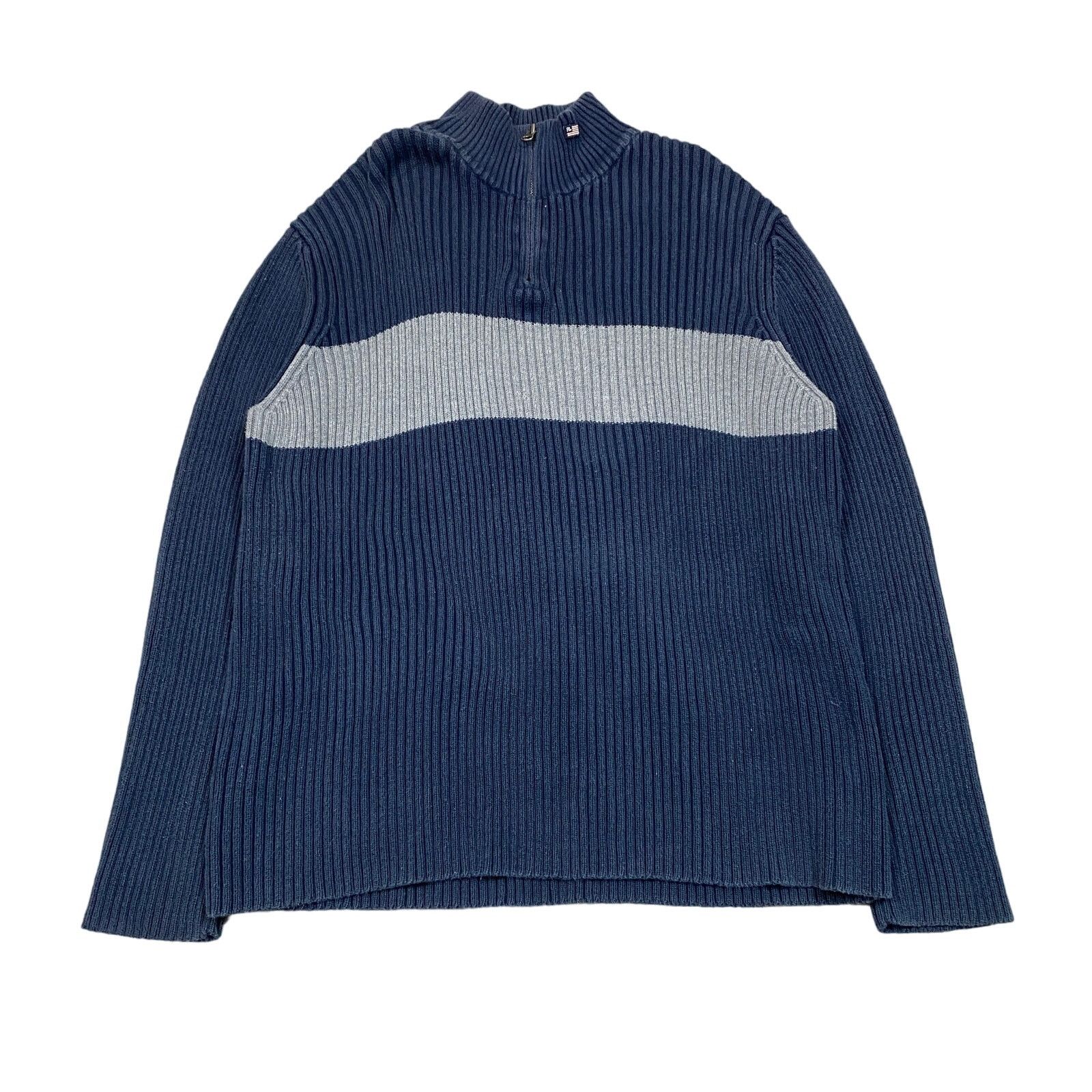 Polo Ralph Lauren × Vintage Vintage Polo Jeans Co Ralph Lauren 1/4 Zip Rib Sweater 2XL Size US XXL / EU 58 / 5 - 1 Thumbnail