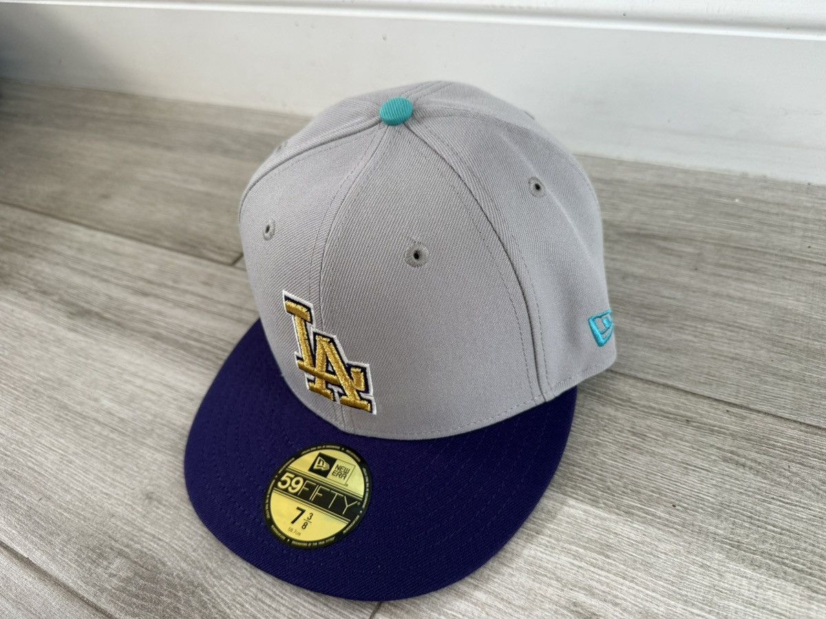 New Era LA Los Angeles Dodgers Hat Club New Era Grey Fitted Sz 7 3/8 Size ONE SIZE - 5 Thumbnail