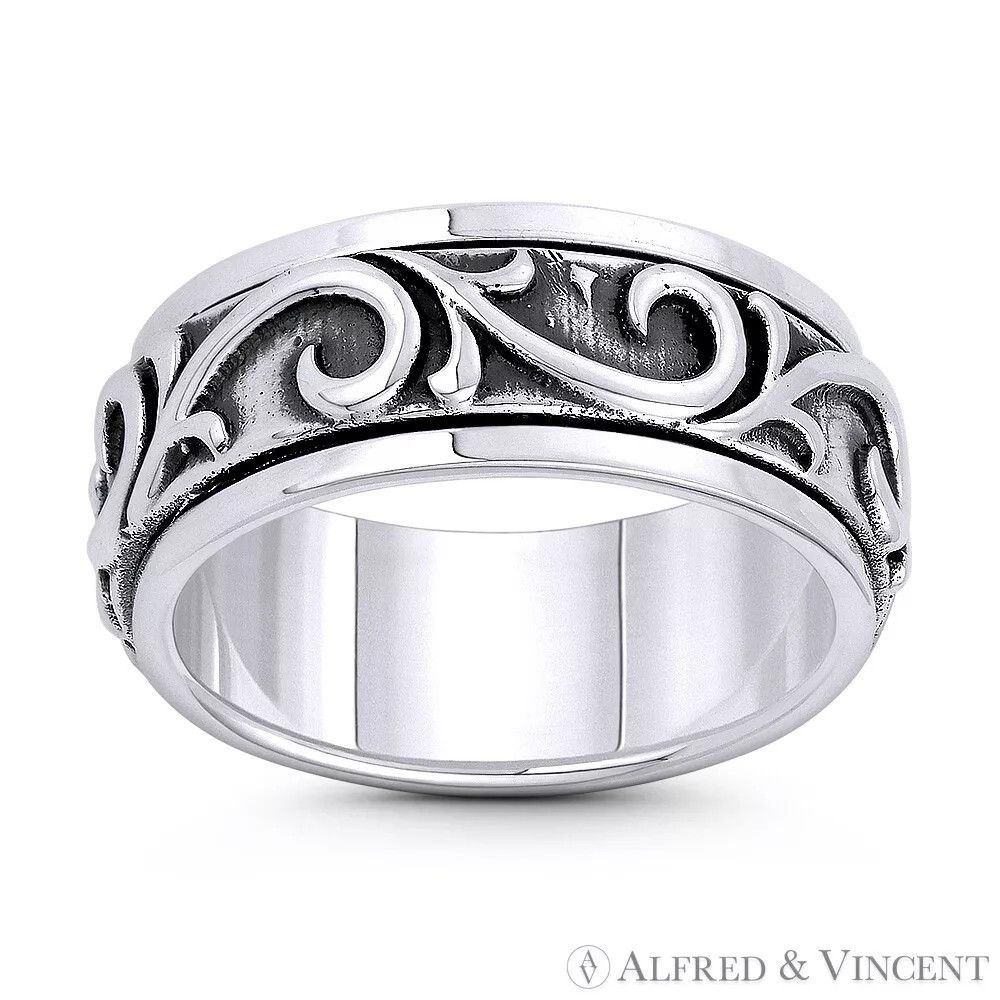 Other Men's Spinning Ring Swirl Pattern "Wind Gust" Ring Size ONE SIZE - 1 Preview