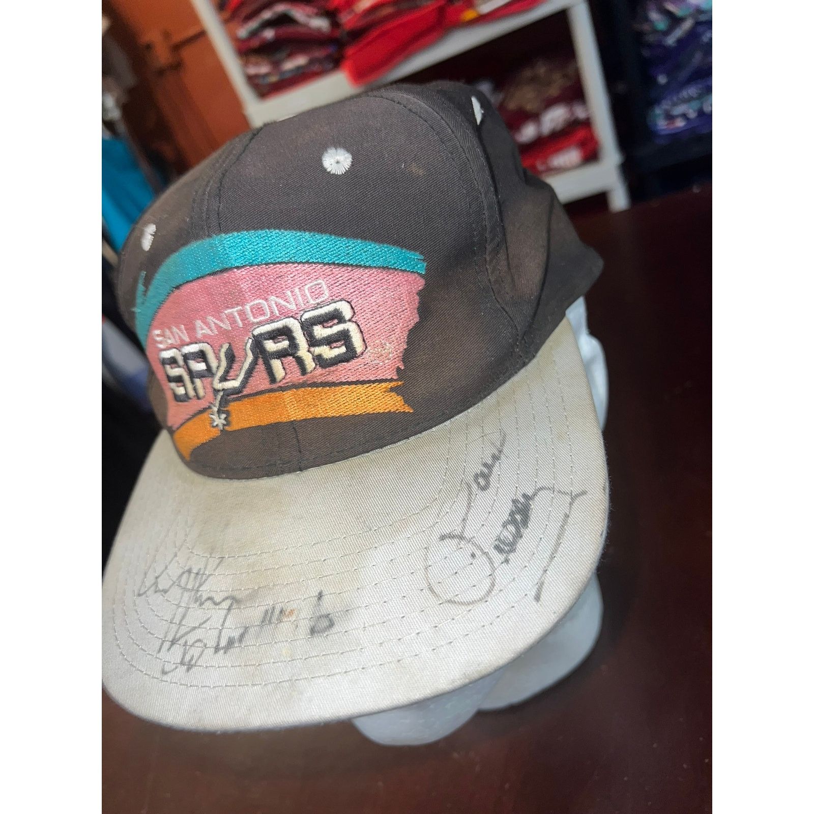 Vintage Vintage San Antonio Spurs Hat Basketball Snapback Signed Size ONE SIZE - 3 Thumbnail