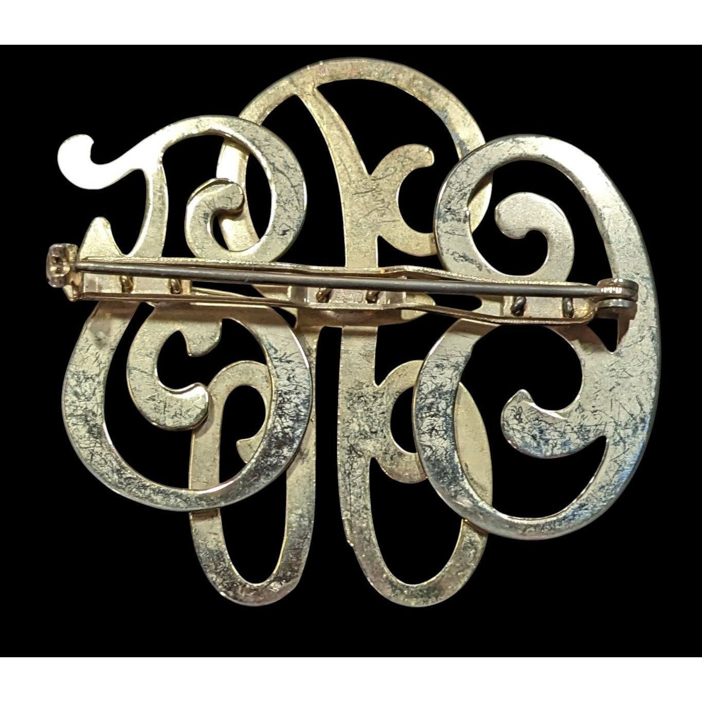 Other Vintage Cursive Monogram Brooch BRF Gold Tone Size ONE SIZE - 2 Thumbnail