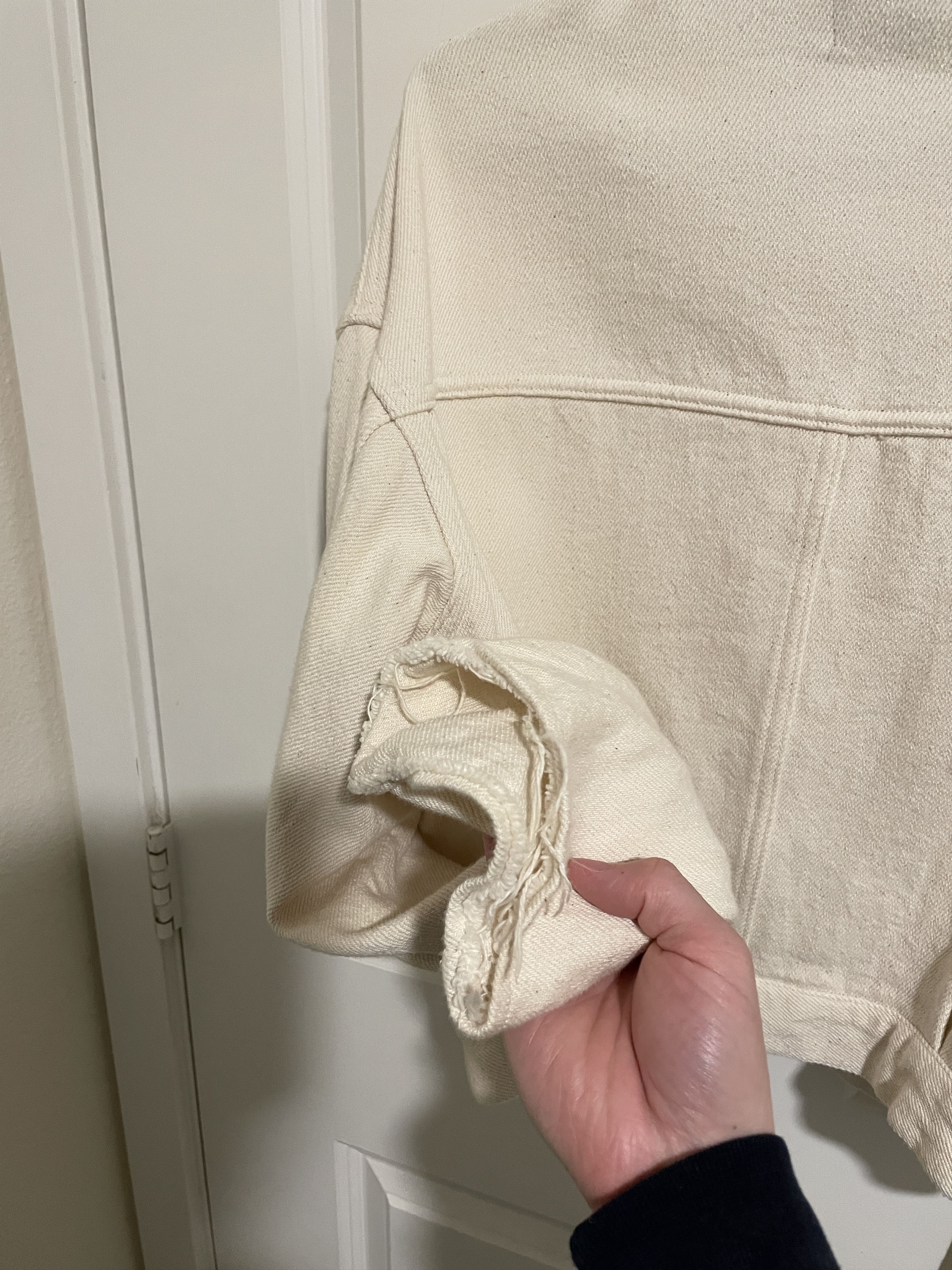 KURO Distressed Cream Denim Jacket Size US XS / EU 42 / 0 - 3 Thumbnail