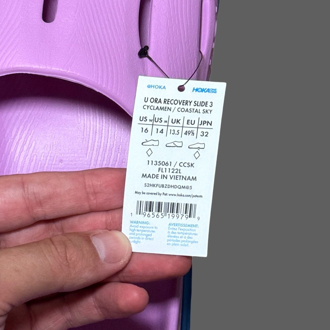 Hoka Hoka ORA Recovery Slide 3 Cyclamen Coastal Sky Size 14 NWT Size US 14 / EU 47 - 6 Thumbnail