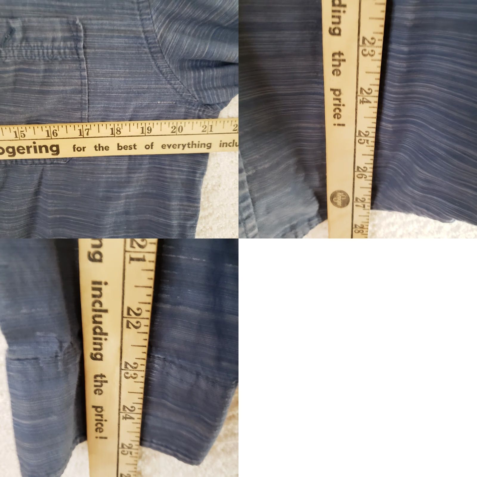Tavik Tavik Men L Blue Denim Striped Long Sleeve Button Shirt Beach Culture Modern Shirt Button-Down Crew Neck? Size US L / EU 52-54 / 3 - 9 Thumbnail