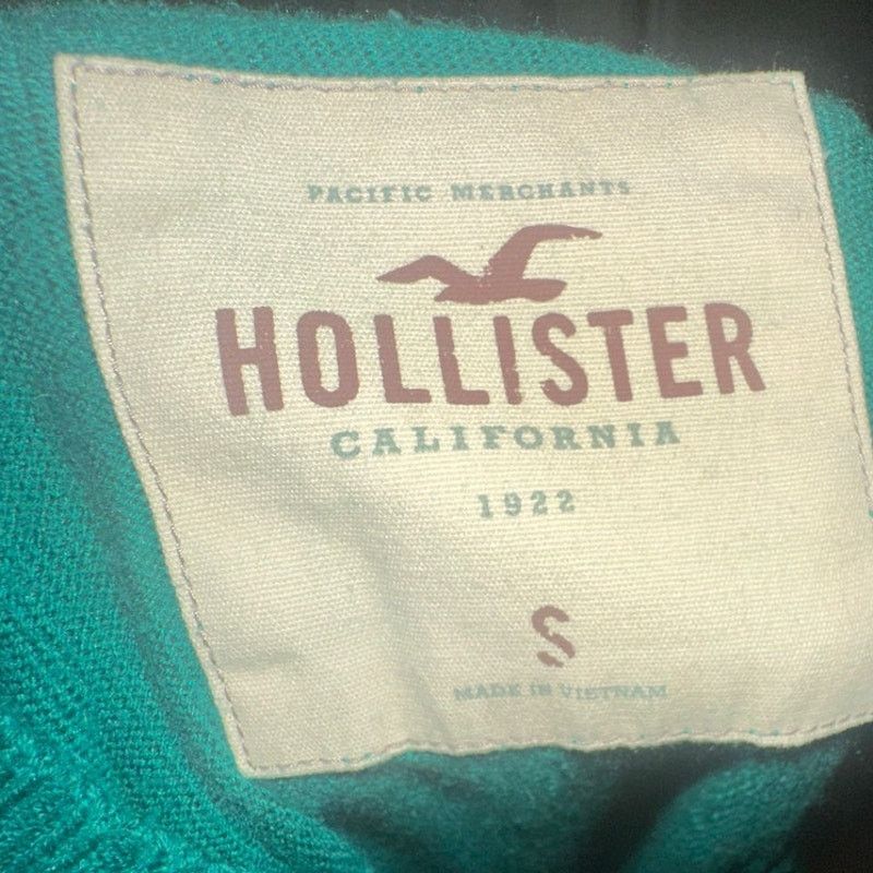 Hollister Hollister Co. Green V-Neck Sweater Embroidered Seagull Logo Size S / US 4 / IT 40 - 5 Thumbnail