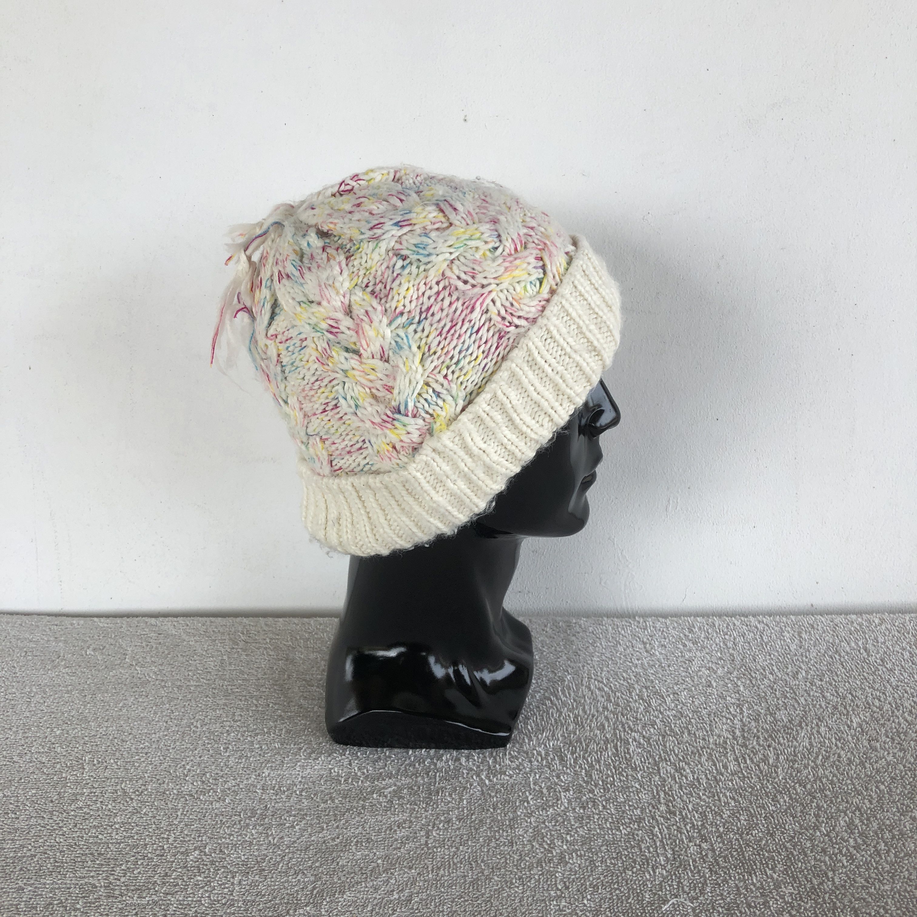 Japanese Brand Vintage Y2K Cable Knit Beanie Snow Caps Hats Size ONE SIZE - 3 Thumbnail