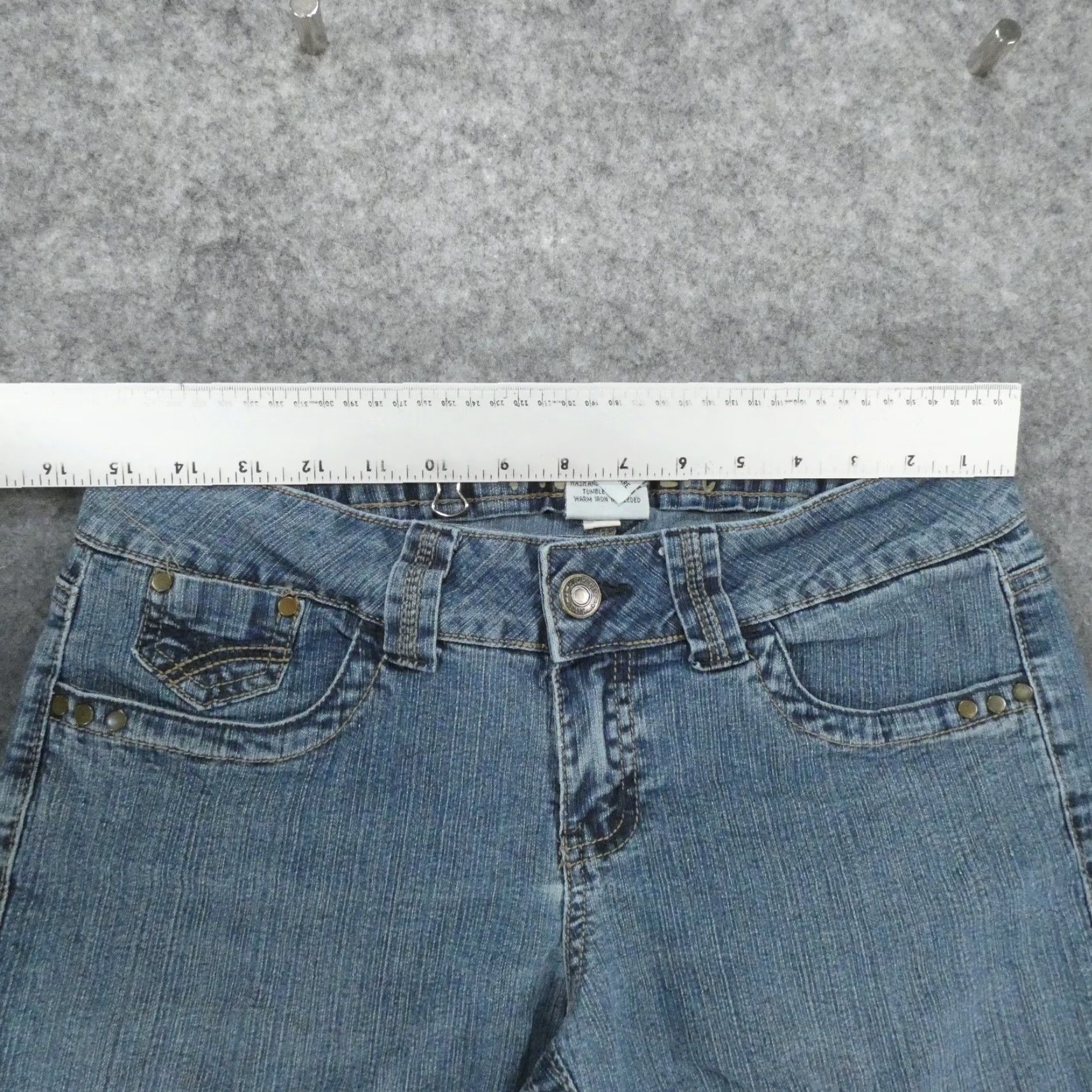 Vintage HYDRAULIC Jeans Womens 6 Bootcut Stretch Low Rise Med Wash Blue Size 28" / US 6 / IT 42 - 7 Thumbnail