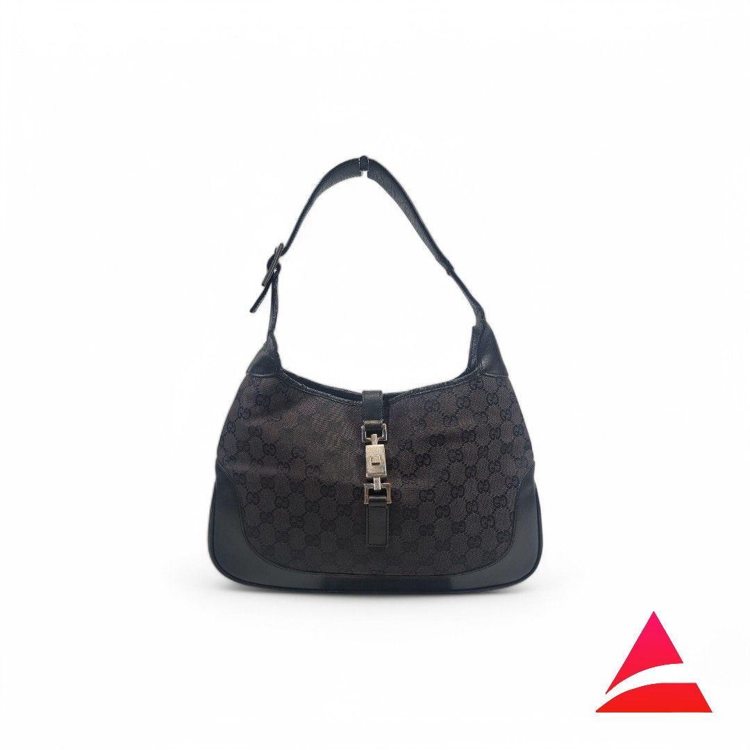 Gucci Gucci - Jackie Leather Canvas Monogram Handbag Shoulder Bag Size ONE SIZE - 1 Thumbnail