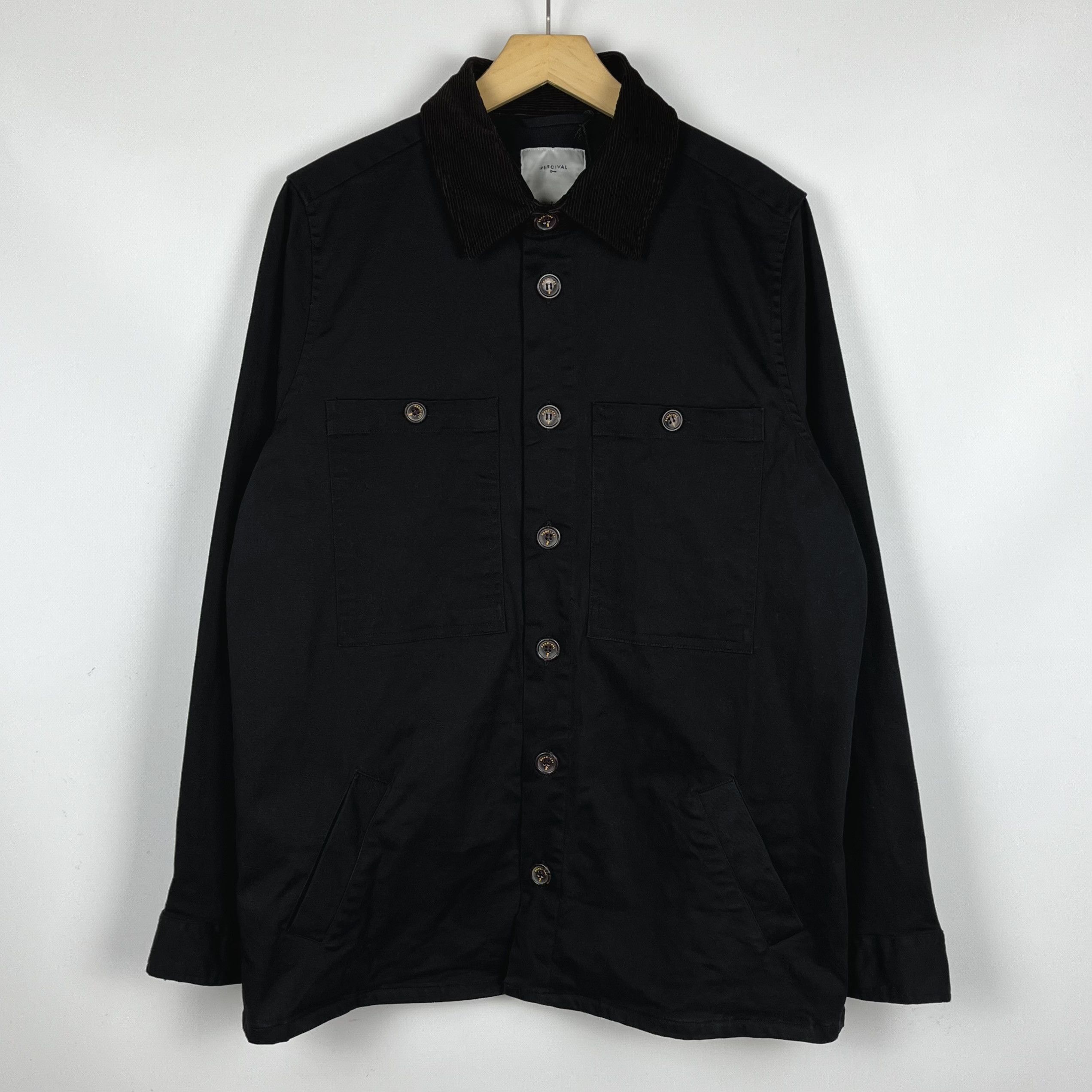 Percival Designer Percival Twill Black Chore Coat Jacket Size US L / EU 52-54 / 3 - 2 Thumbnail