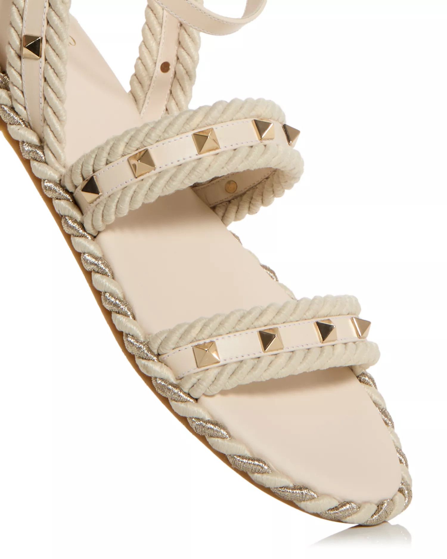Valentino os11x0126 Rockstud Espadrille Sandals in Ivory Size US 11 / IT 41 - 3 Thumbnail