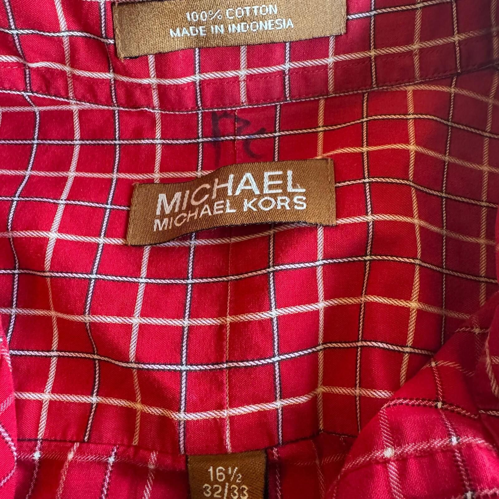 Michael Kors Michael Kors Red Dress Shirt Mens 16.5 32/33 Size US L / EU 52-54 / 3 - 2 Thumbnail