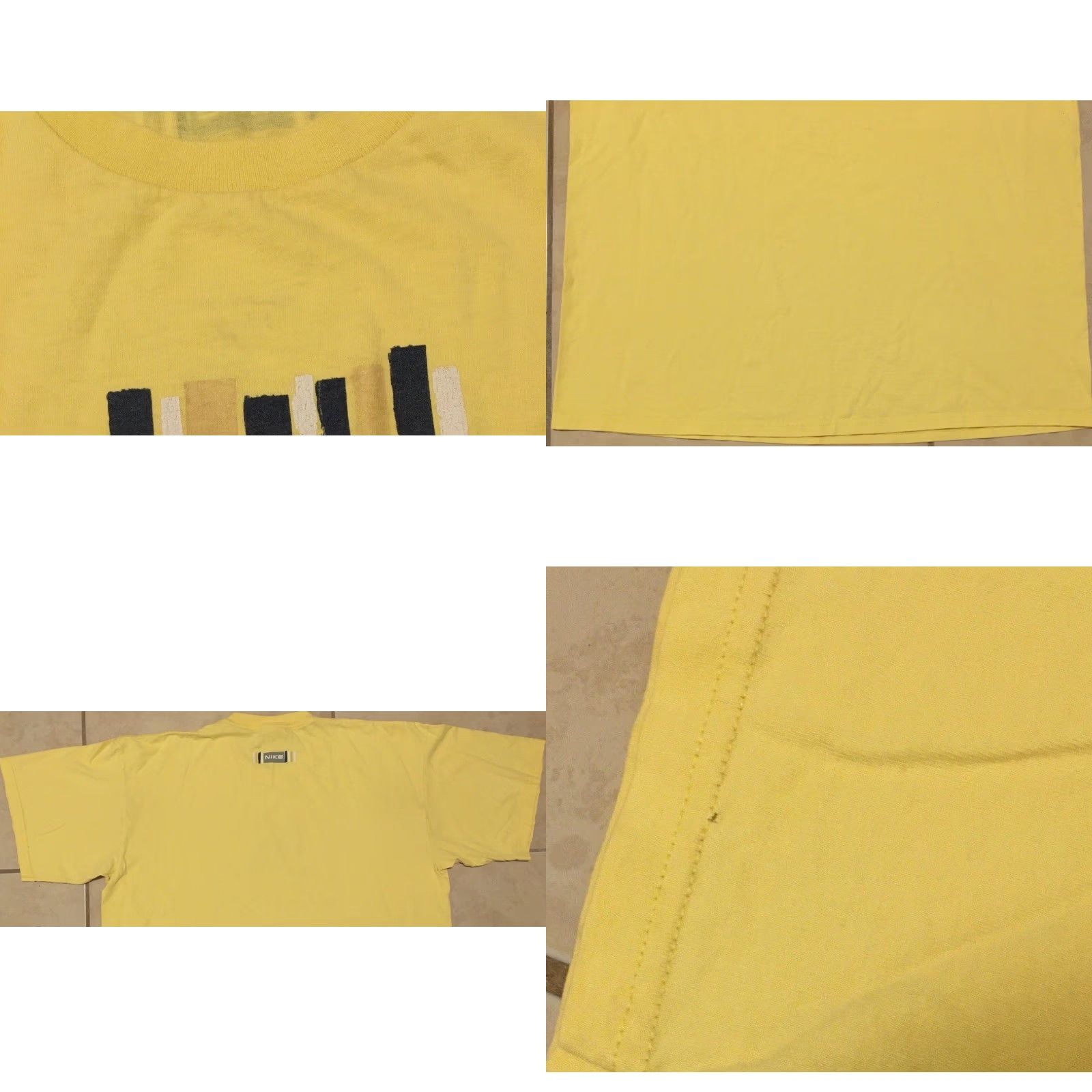 Travis Scott VINTAGE Nike Shirt XL Yellow 90s Swoosh Distressed Grunge Surf Skate Y2K Mens Biker Hip Hop USA College Rock 80s Size US XL / EU 56 / 4 - 9 Thumbnail