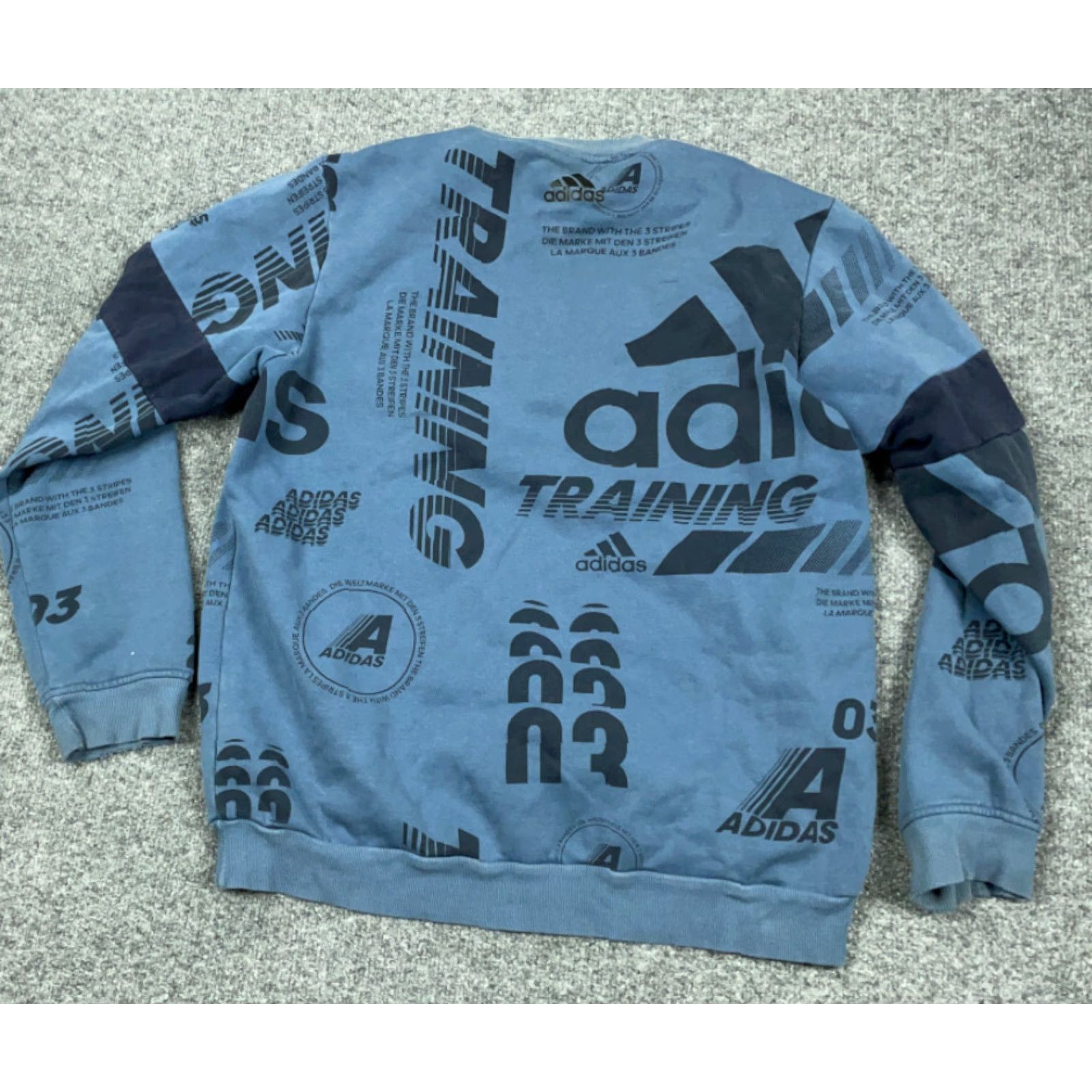 Adidas adidas Blue Black All Over Print Sweatshirt Adult Large Pullover Fleece 90s Mens Size US L / EU 52-54 / 3 - 2 Thumbnail