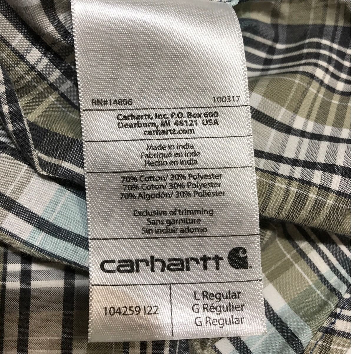 Carhartt Carhartt Force Gray White Plaid Fast Dry Shirt Men L Size US L / EU 52-54 / 3 - 5 Thumbnail