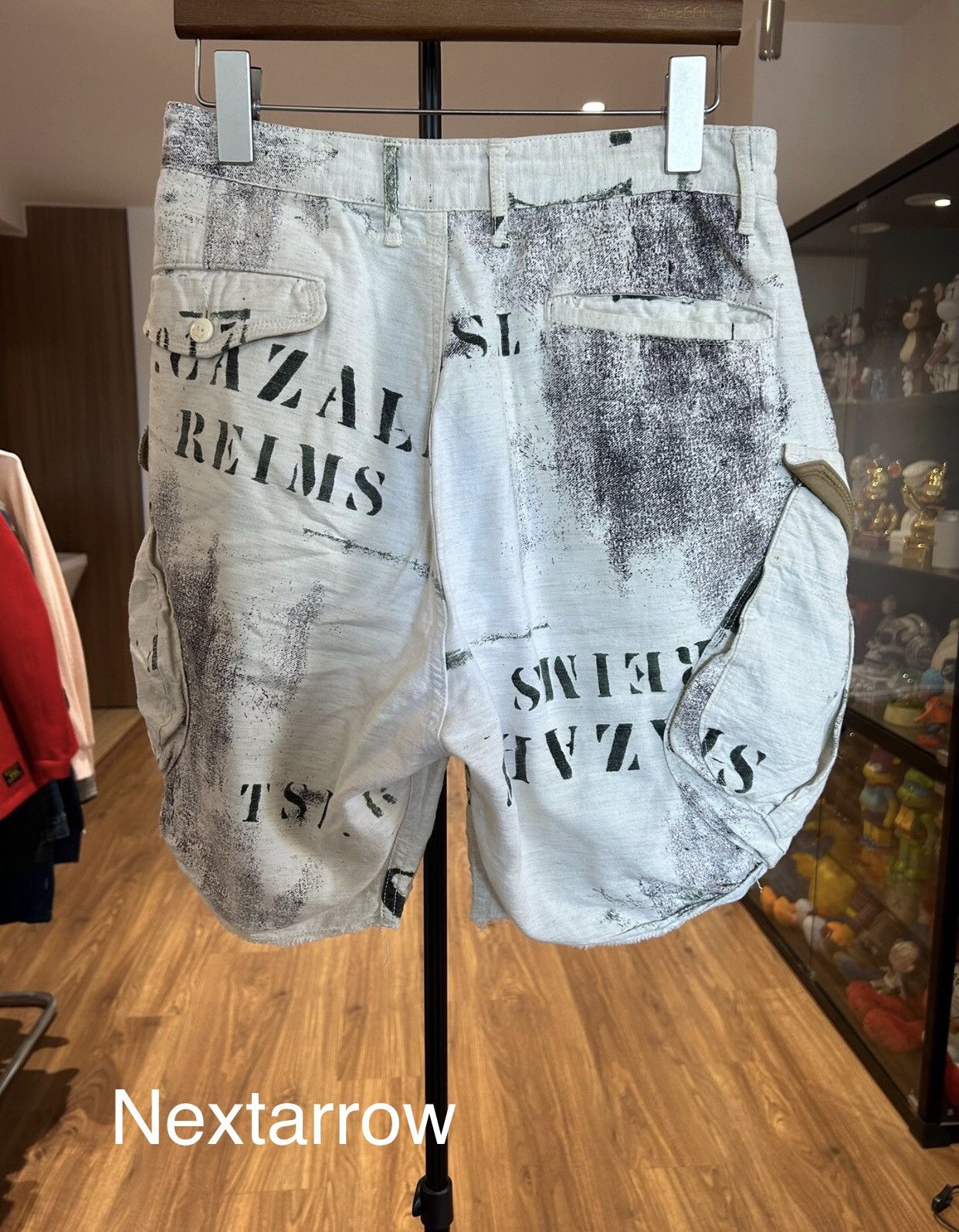 Kapital Kapital Nissan Graffiti Vintage Slogan Printed Linen Shorts Size US 32 / EU 48 - 2 Thumbnail
