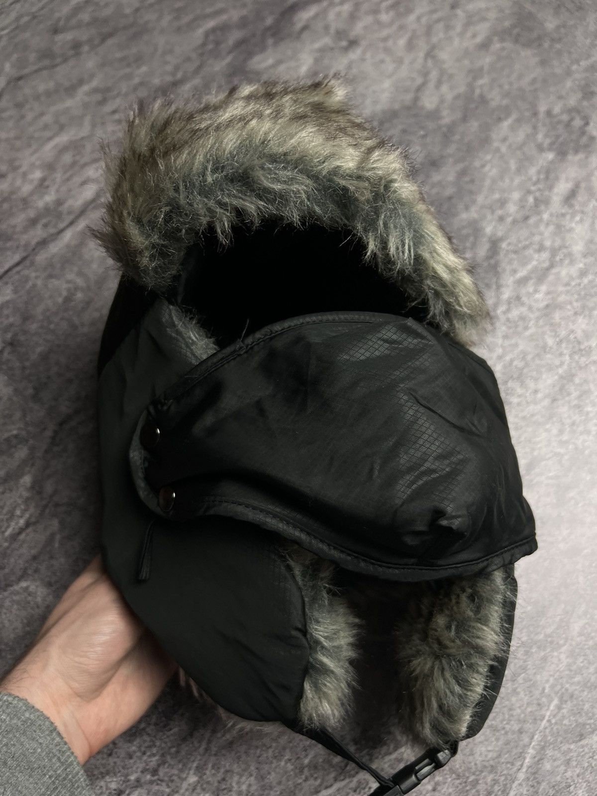 Japanese Brand Y2K nylon faux fur trapper hat with mask Japan style hat Size ONE SIZE - 4 Thumbnail