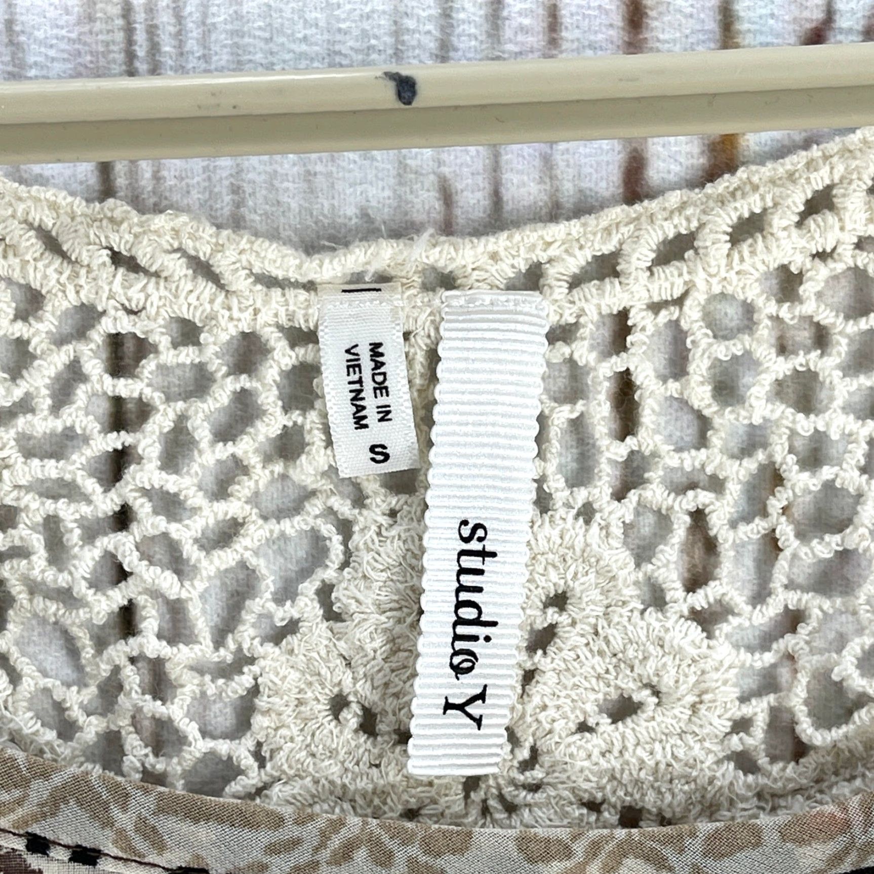 Vintage Studio Y Tank Top S Brown Red Sleeveless High Low Hem Crochet Boho Hippie Bohemian Festival Geometric Shirt Women's Small Size S / US 4 / IT 40 - 5 Thumbnail