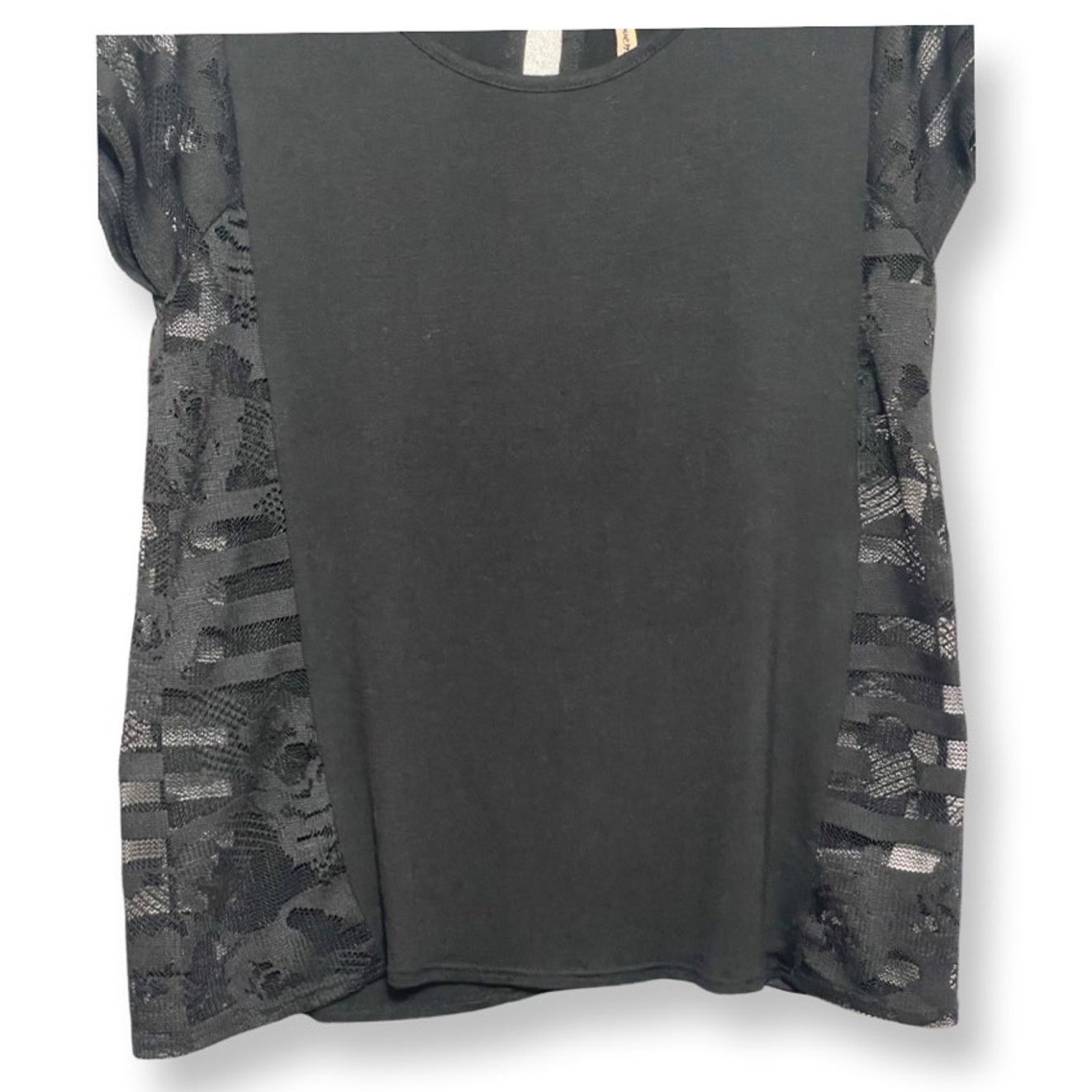 Other Love Marks Blouse Short Sleeve Sheer Detailing Black S Size S / US 4 / IT 40 - 3 Thumbnail