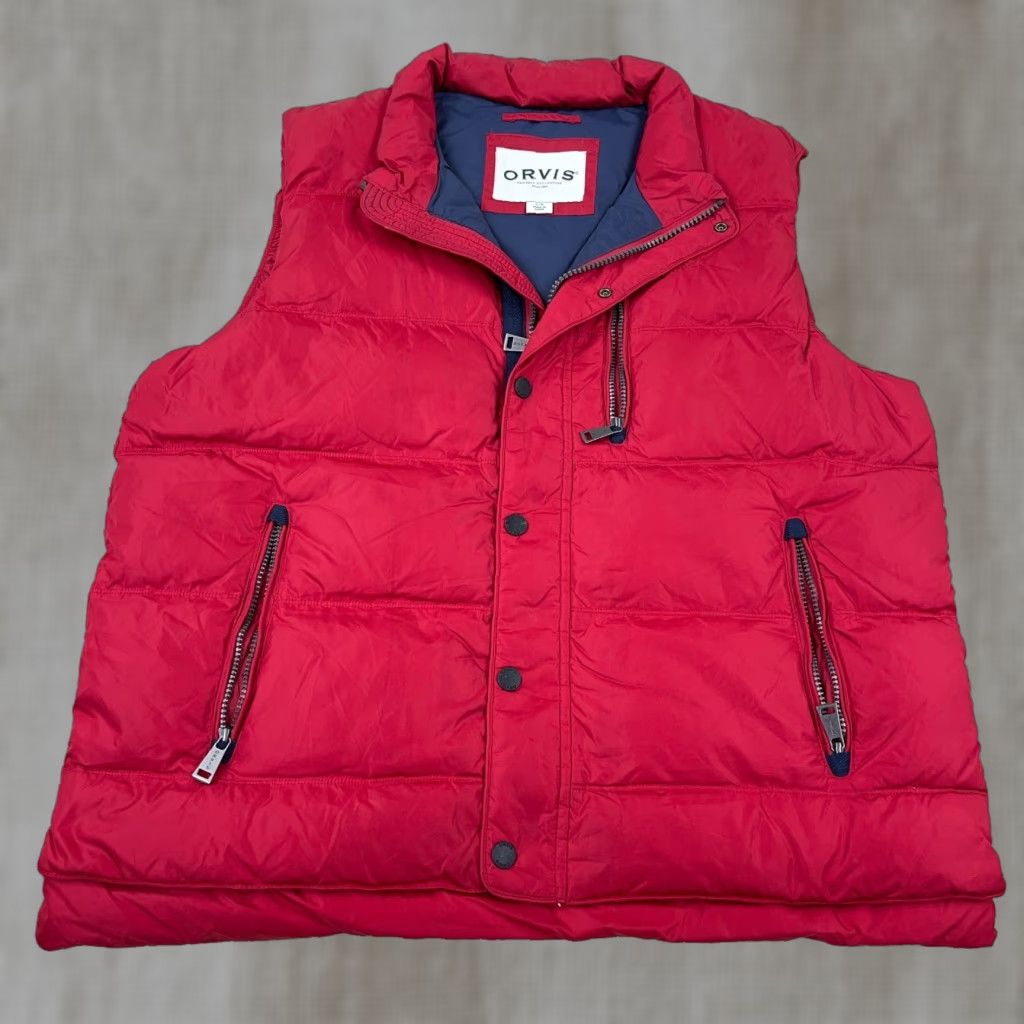 Orvis Orvis Vest Men L Red Down Fill Puffer Jacket Sleeveless Zip Pocket Solid 3-Season Outdoor Hiking Camping Casual Travel Size US L / EU 52-54 / 3 - 1 Thumbnail