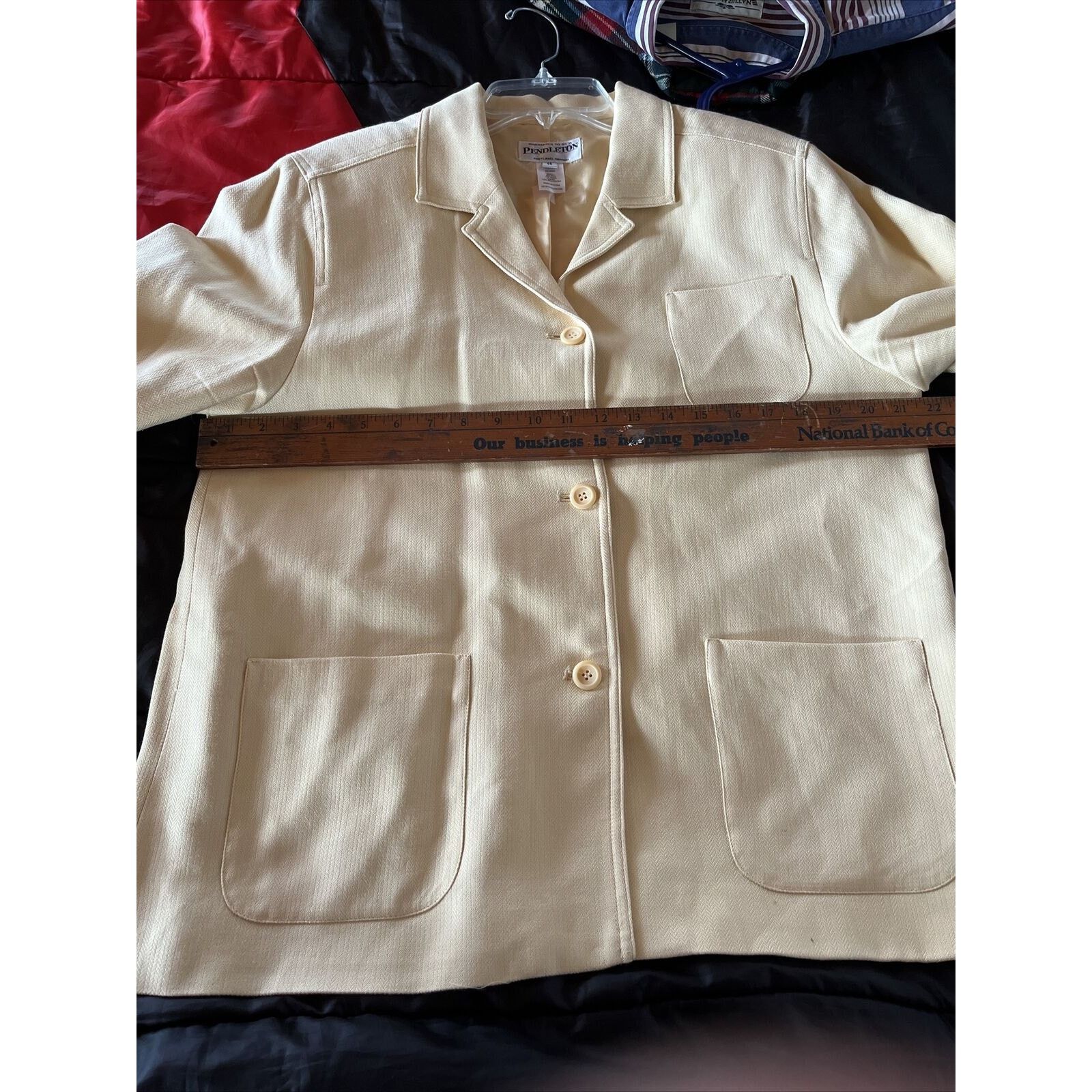 Pendleton Pendleton Womens 14 Wool Silk Blend yellow Dress Suit Blazer Size XL / US 12-14 / IT 48-50 - 18 Thumbnail