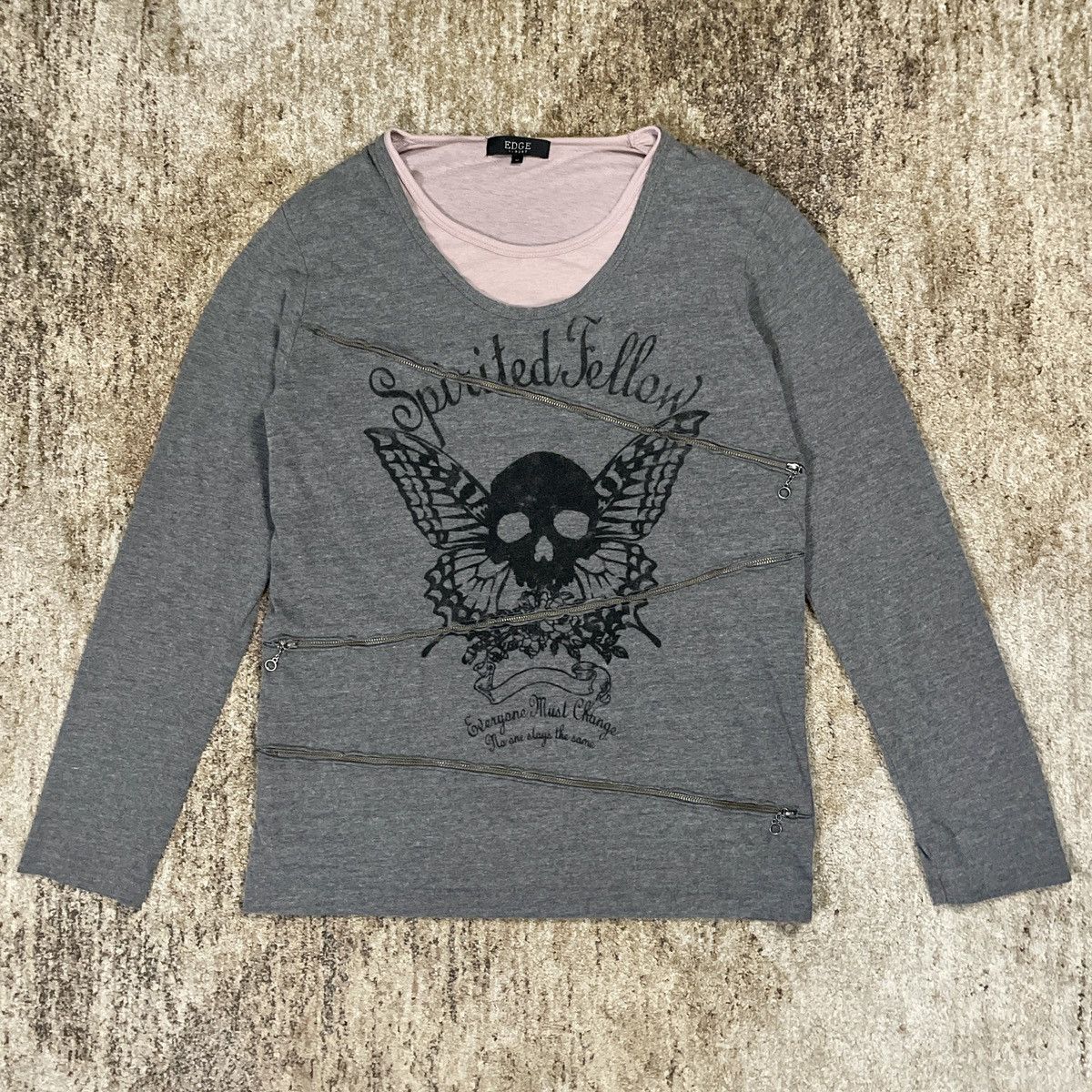 トップス 00s Sixh Long Sleeve Layered Tee archive Reclaimed Vintage Inspired unisex grunge cross long sleeve