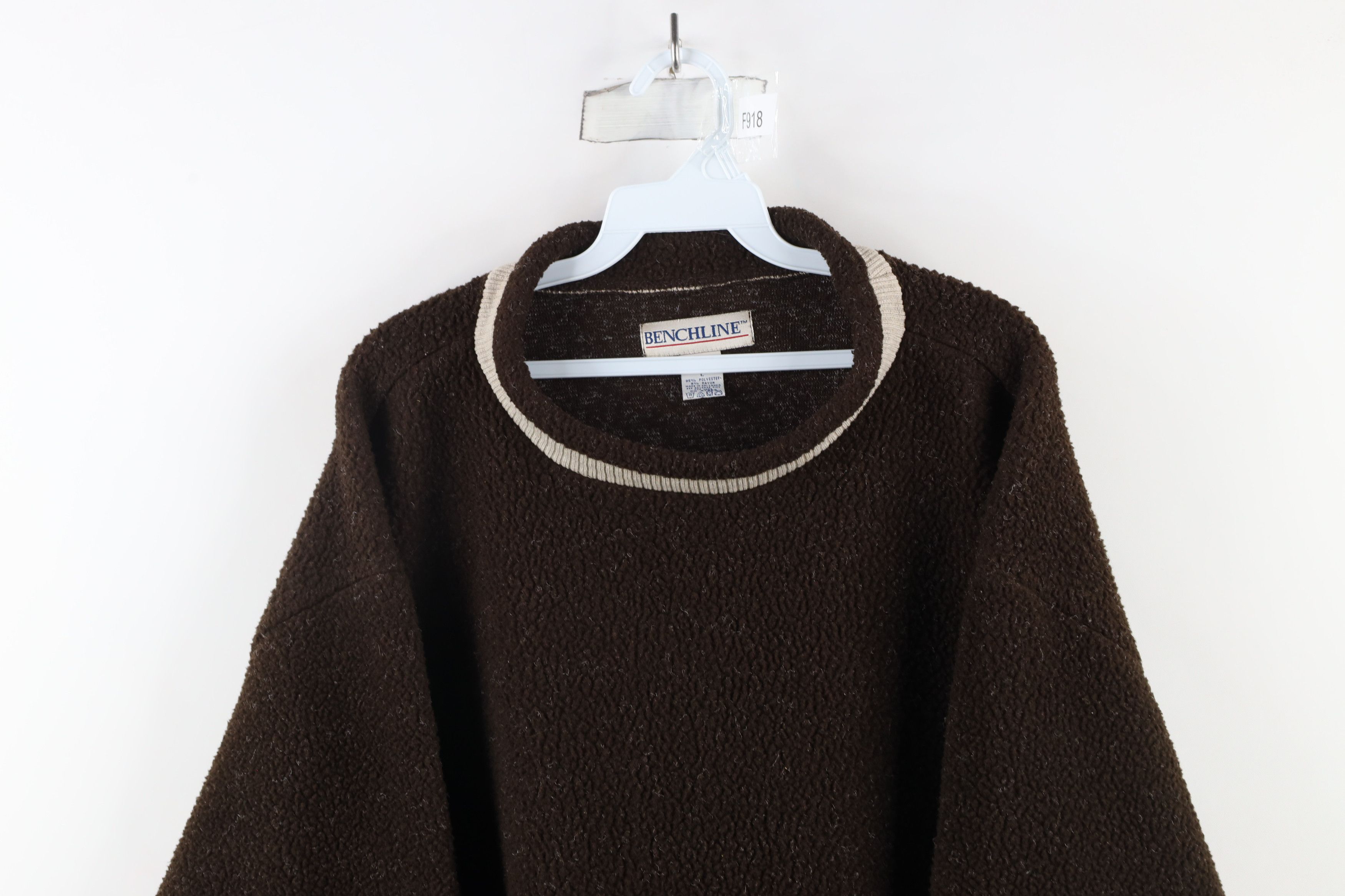 Vintage Vintage 90s Streetwear Pile Fleece Sweater Brown Polyester Size US L / EU 52-54 / 3 - 2 Thumbnail