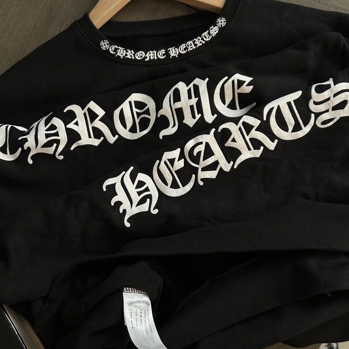 Chrome Hearts Chrome Hearts Neck Logo Crewneck Sweatshirt Black Sz Medium Size US M / EU 48-50 / 2 - 11 Thumbnail
