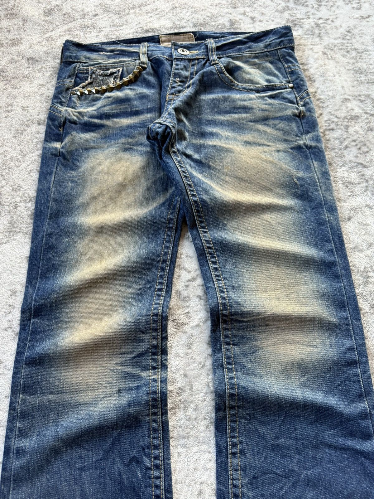 Hysteric Glamour × Playboy Yoshitomo Lolita Embellished Studded Shadow Wash Jeans Size US 29 - 8 Thumbnail