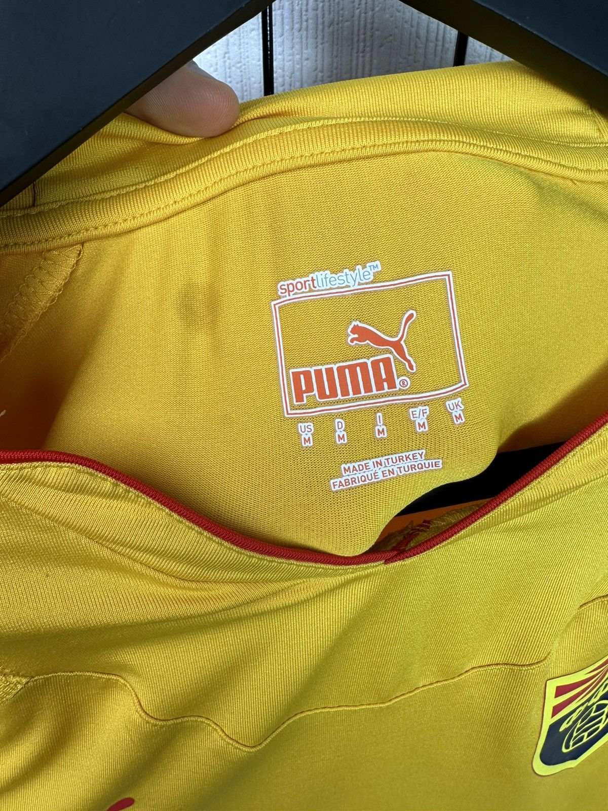 Puma × UEFA North Macedonia football jersey 2010 2013 away Men M yellow Size US M / EU 48-50 / 2 - 14 Thumbnail