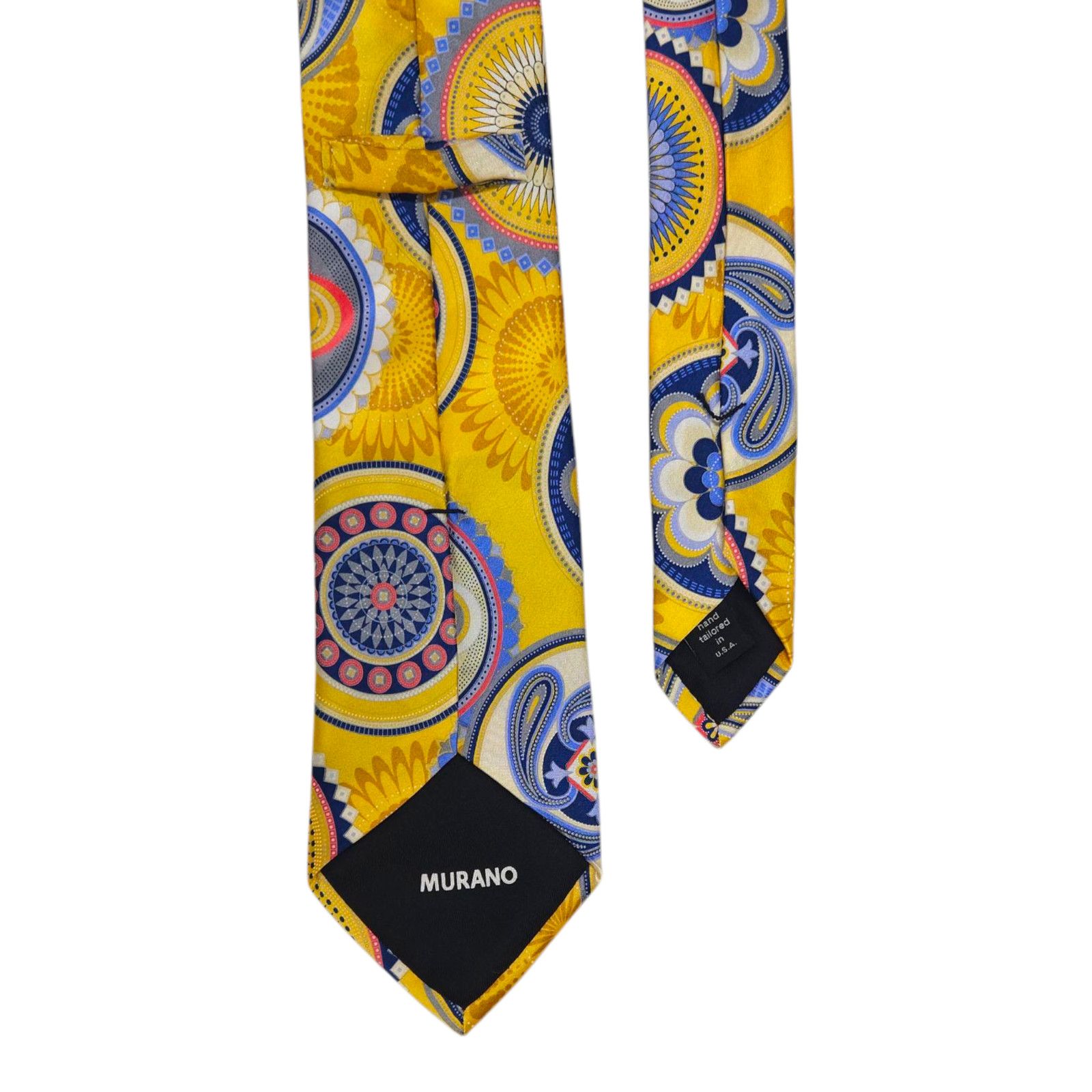 Murano EUC Murano 100% Silk Hand-Tailored Necktie Made USA Yellow Size ONE SIZE - 3 Thumbnail